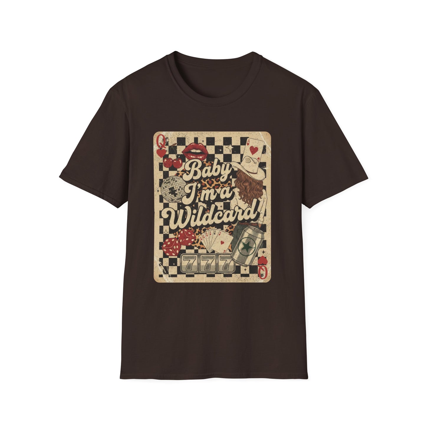 Wildcard Vintage Playing Card T-Shirt — “Baby I’m a Wildcard” Retro Casino Tee