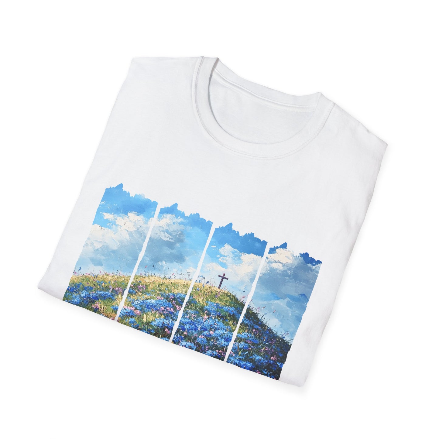 Resurrection Cross Landscape T‑Shirt — Christian Easter Faith Tee