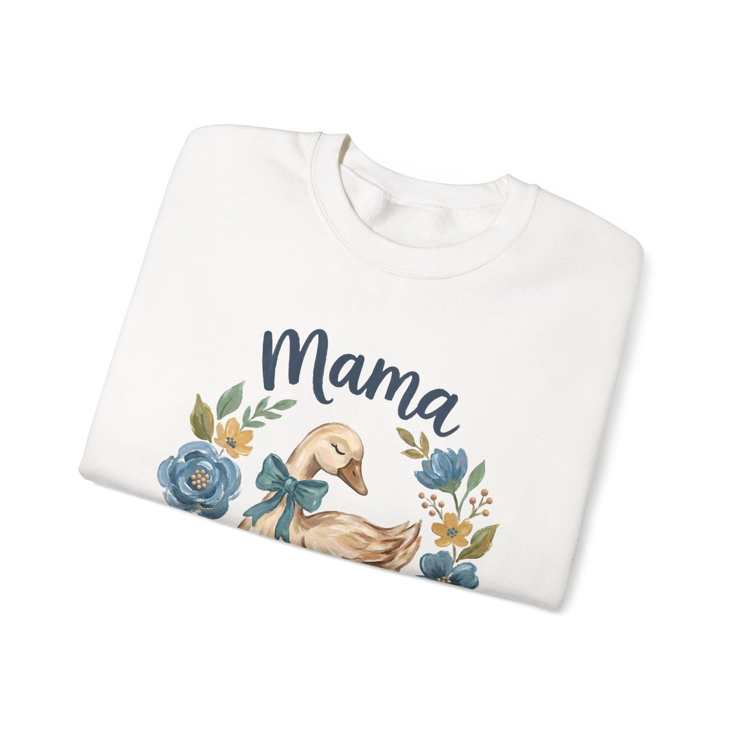 Mama Goose Crewneck Sweatshirt – Floral Duckling Mom Cozy Pullover