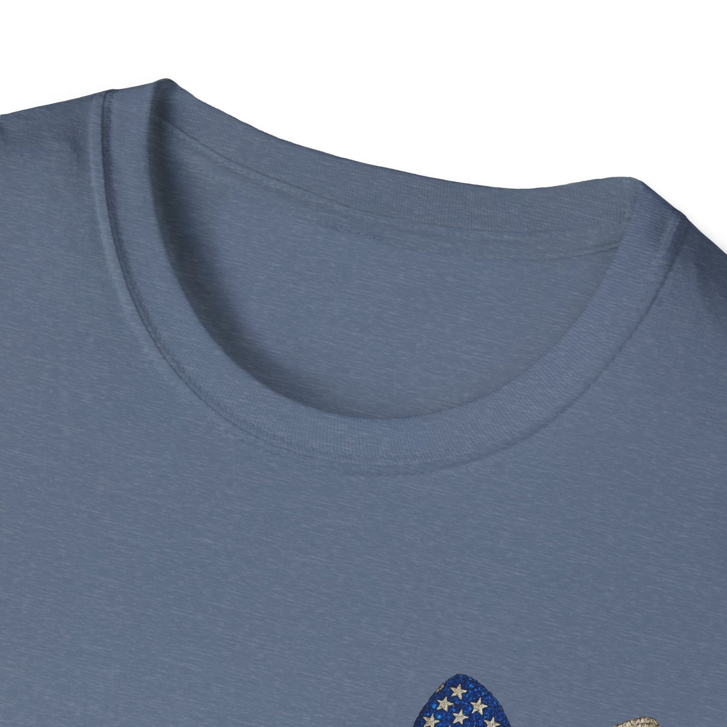 Patriotic Tee - "Land of the Free Because of the Brave" American Flag Bow