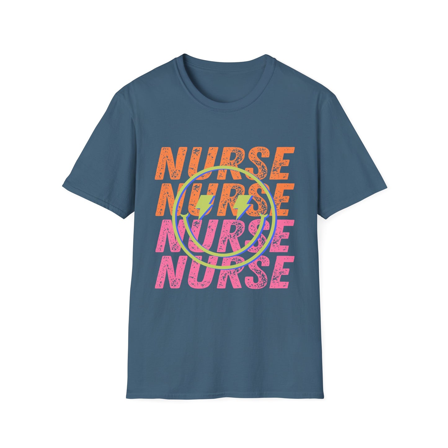 Nurse Repeat Circle Graphic T-Shirt — Colorful Floral Nurse Tee