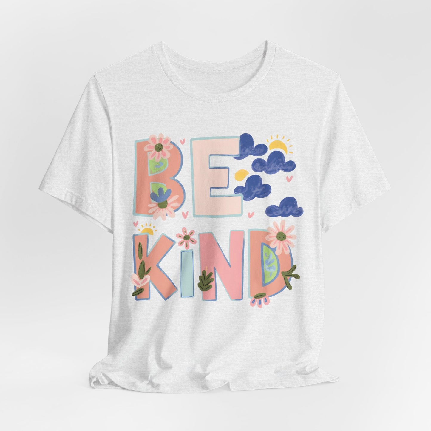 Be Kind Floral Tee — Positive Message Graphic T-Shirt