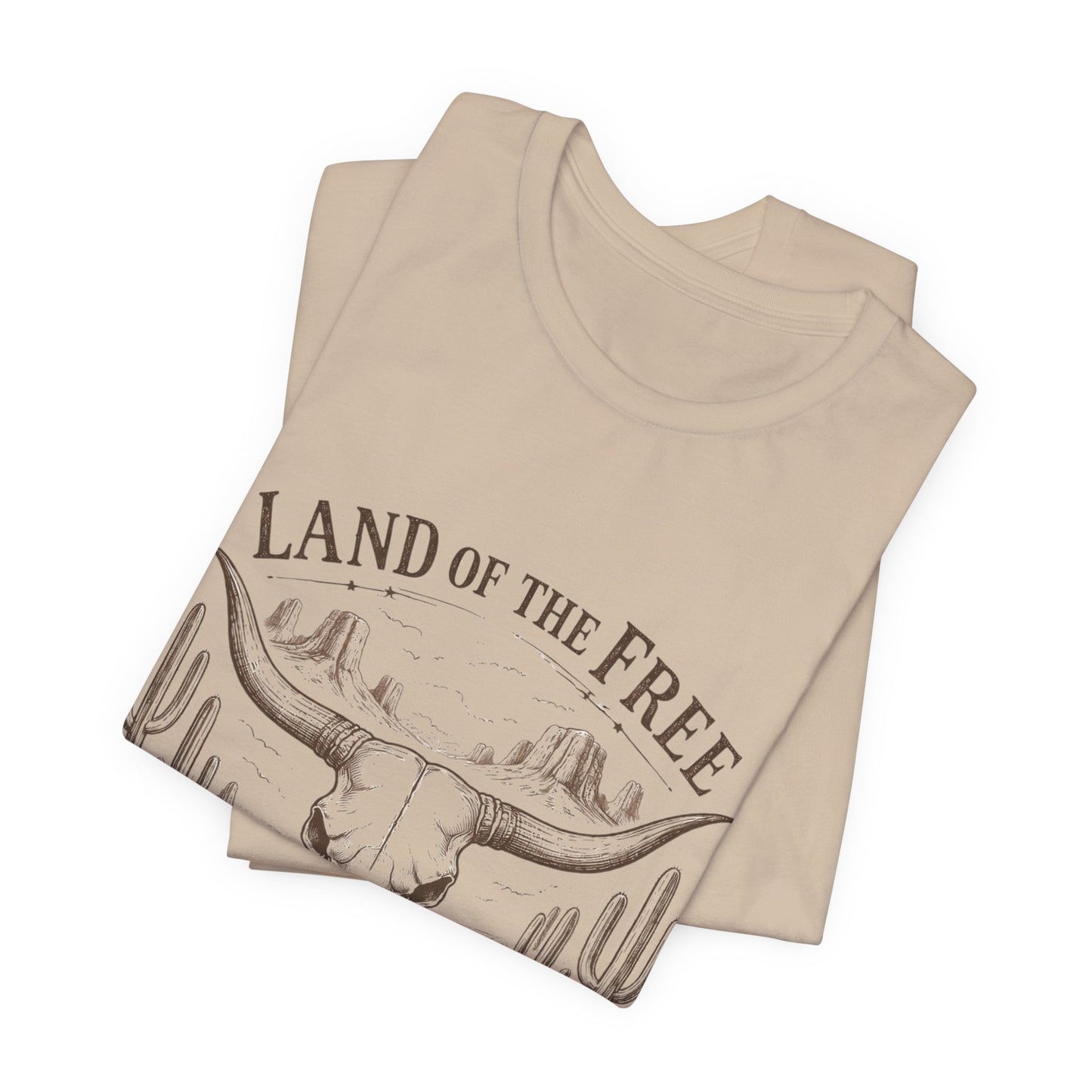 Western 'Land of the Free' Skull Tee