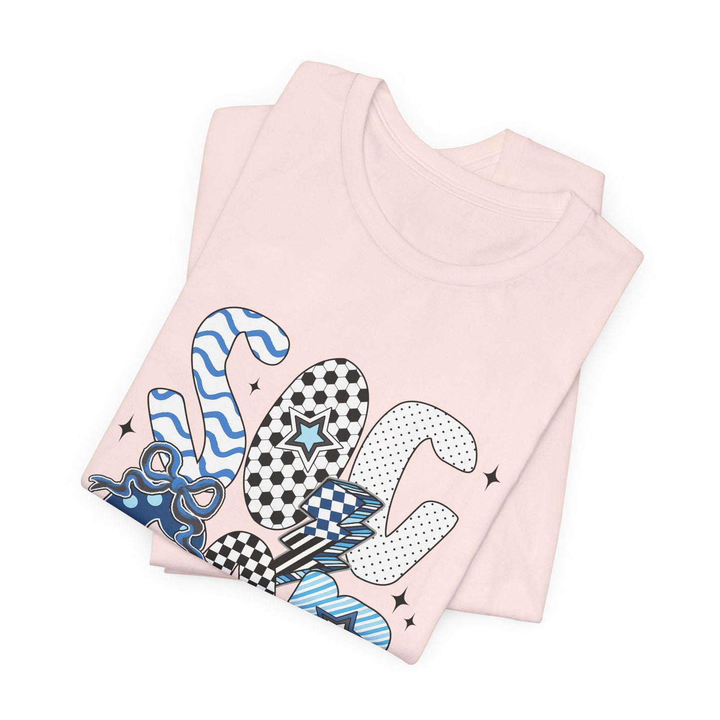 Soccer Mama Graphic Tee — 'Soccer Mama' Blue Patterned Design