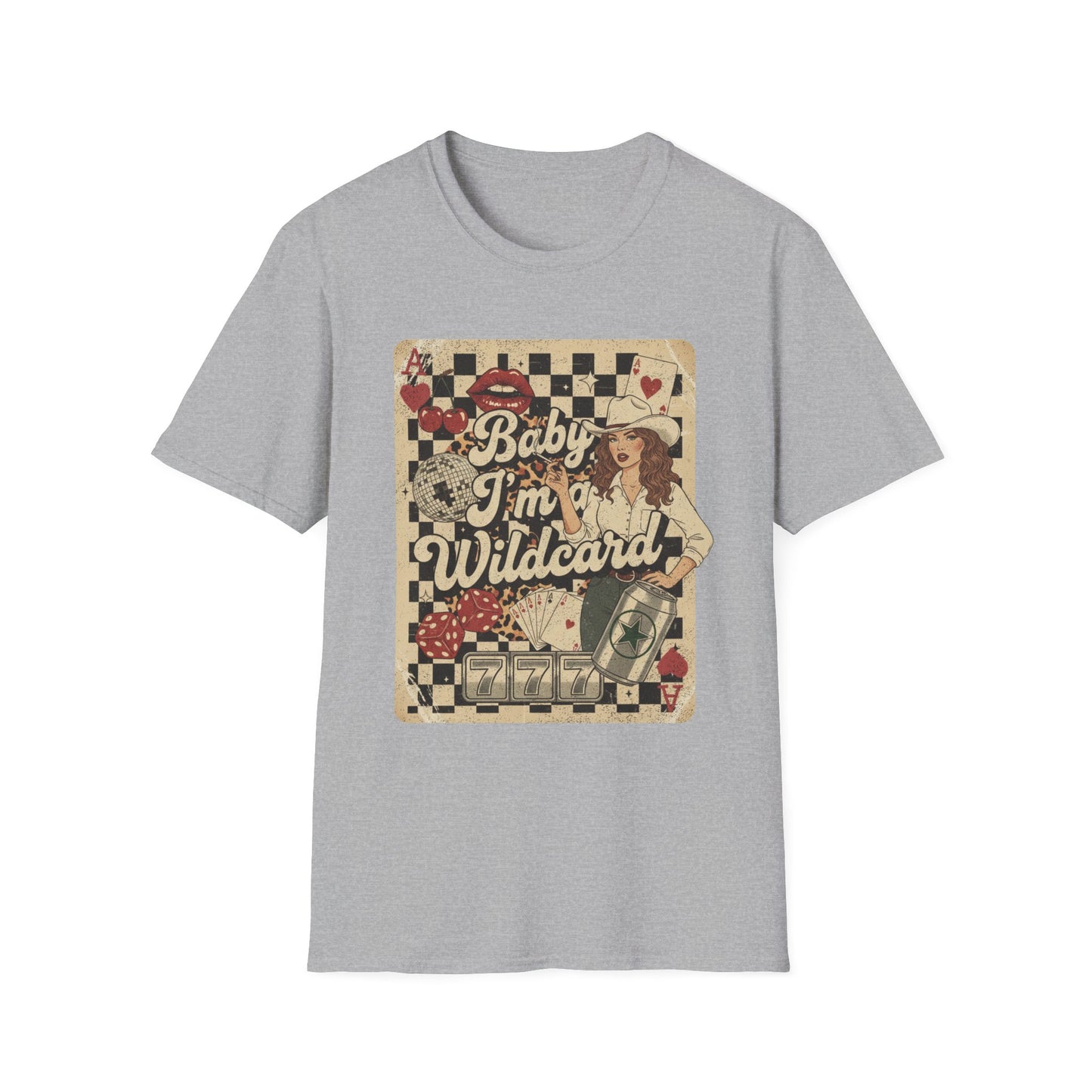 Wildcard Casino Graphic T-Shirt — "Baby I’m a Wildcard" Retro Pinup Tee