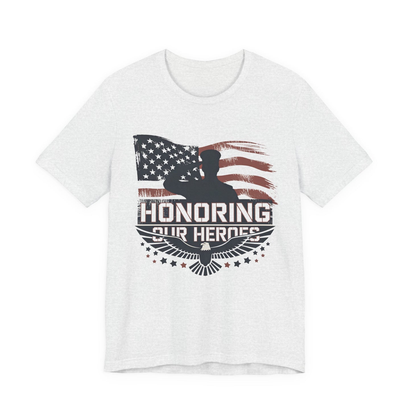 Honoring Our Heroes T-Shirt — American Flag Salute Veteran Memorial Tee
