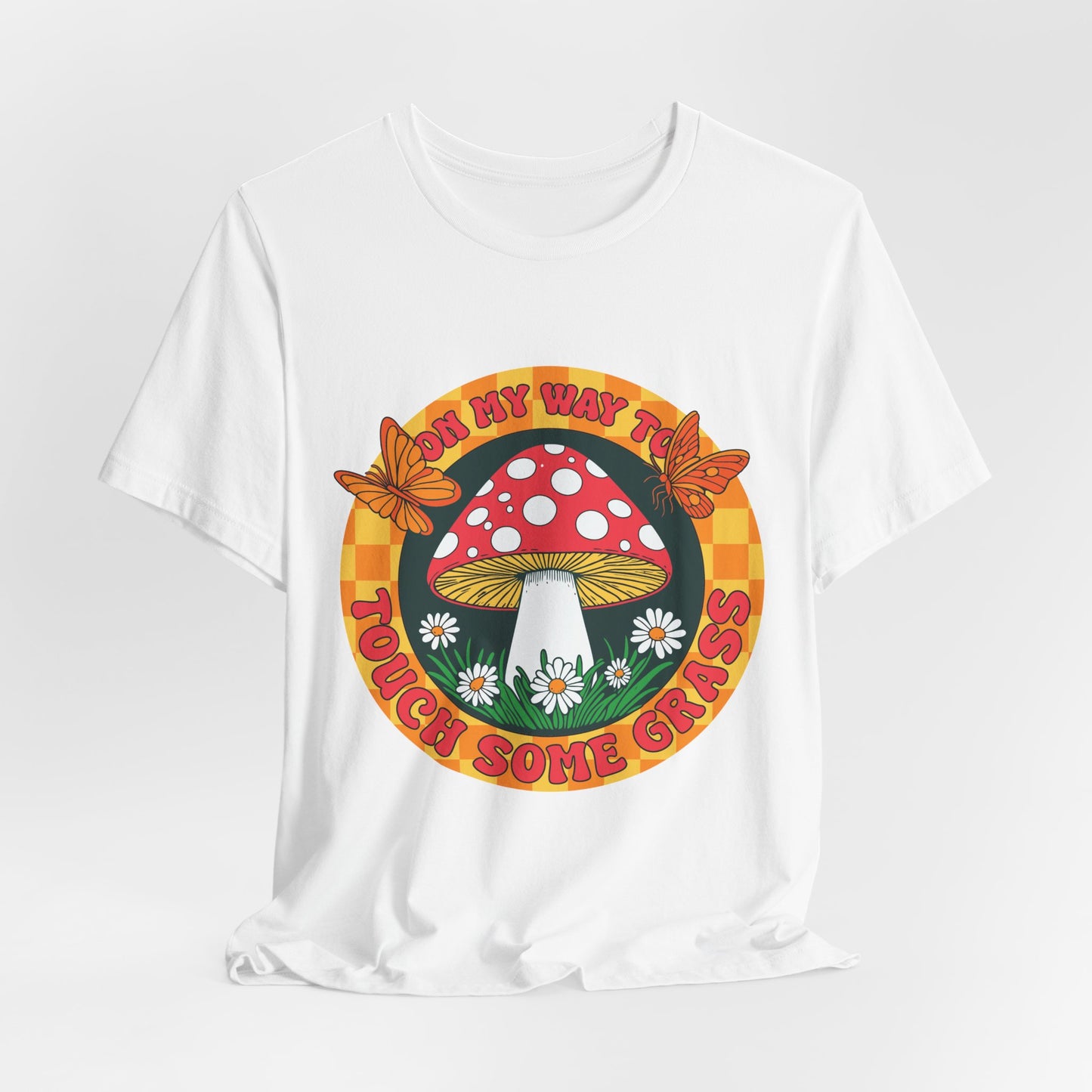 Mushroom Graphic Tee - "Mind My Way" Retro Fungi Shirt