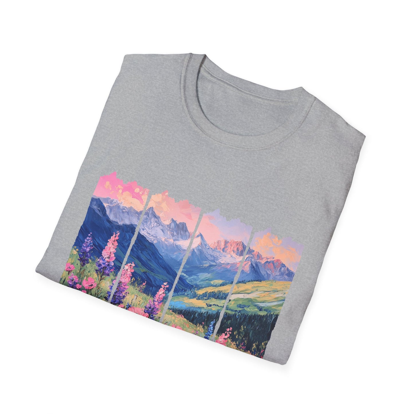 Mountain Wildflower T-Shirt — Scenic Sunrise Landscape Tee
