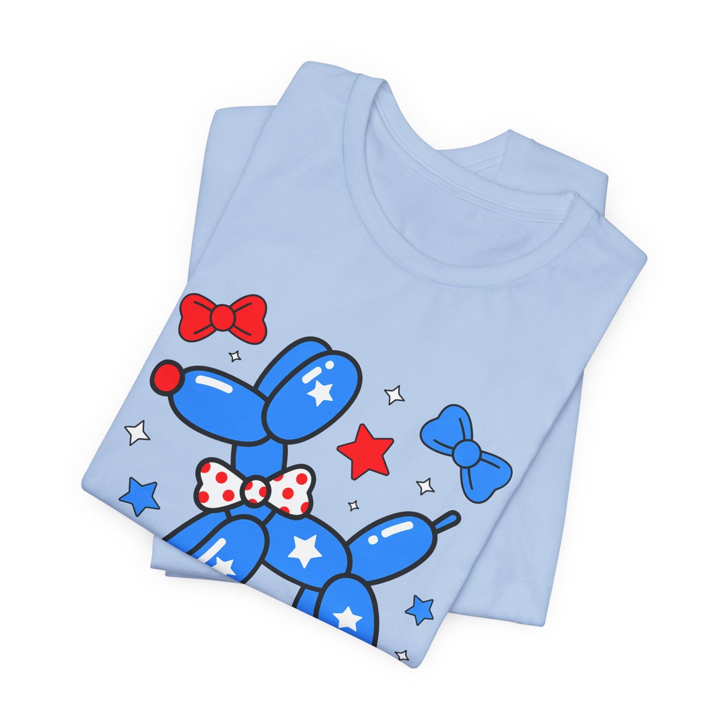 Party in the USA Balloon Dog Tee – Patriotic 4th of July Graphic T-Shirt