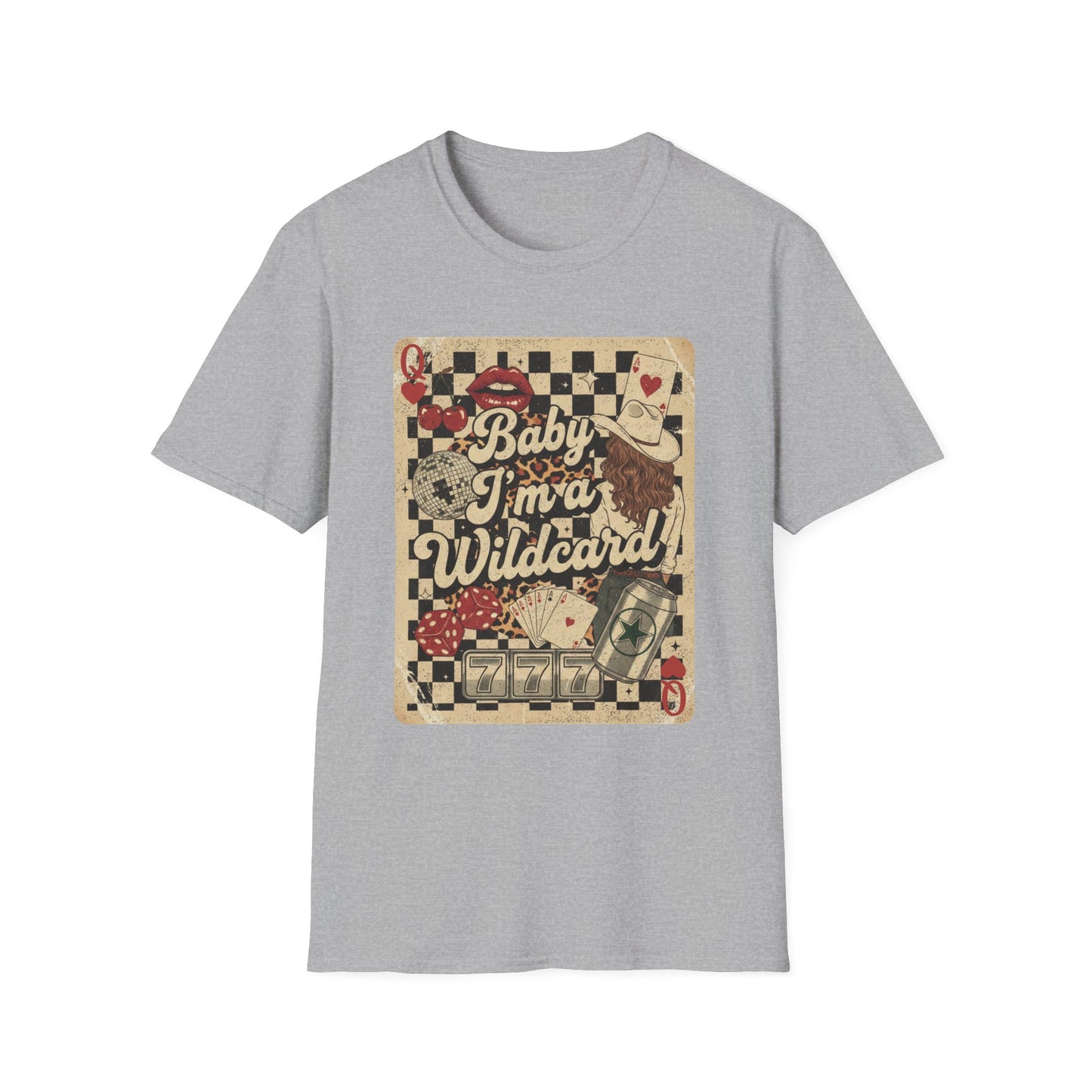 Wildcard Vintage Playing Card T-Shirt — “Baby I’m a Wildcard” Retro Casino Tee