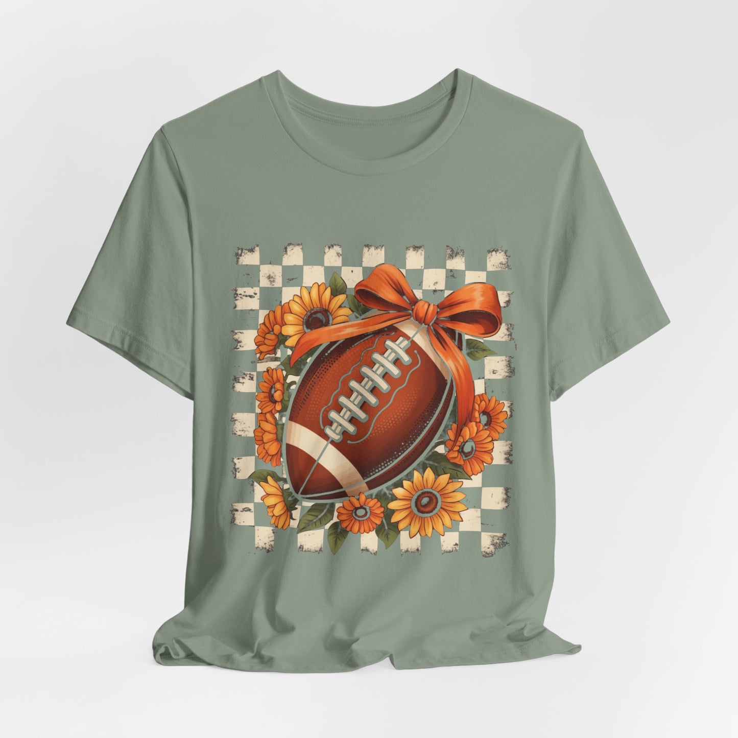 Football Sunflower Tee — Fall Game Day Shirt