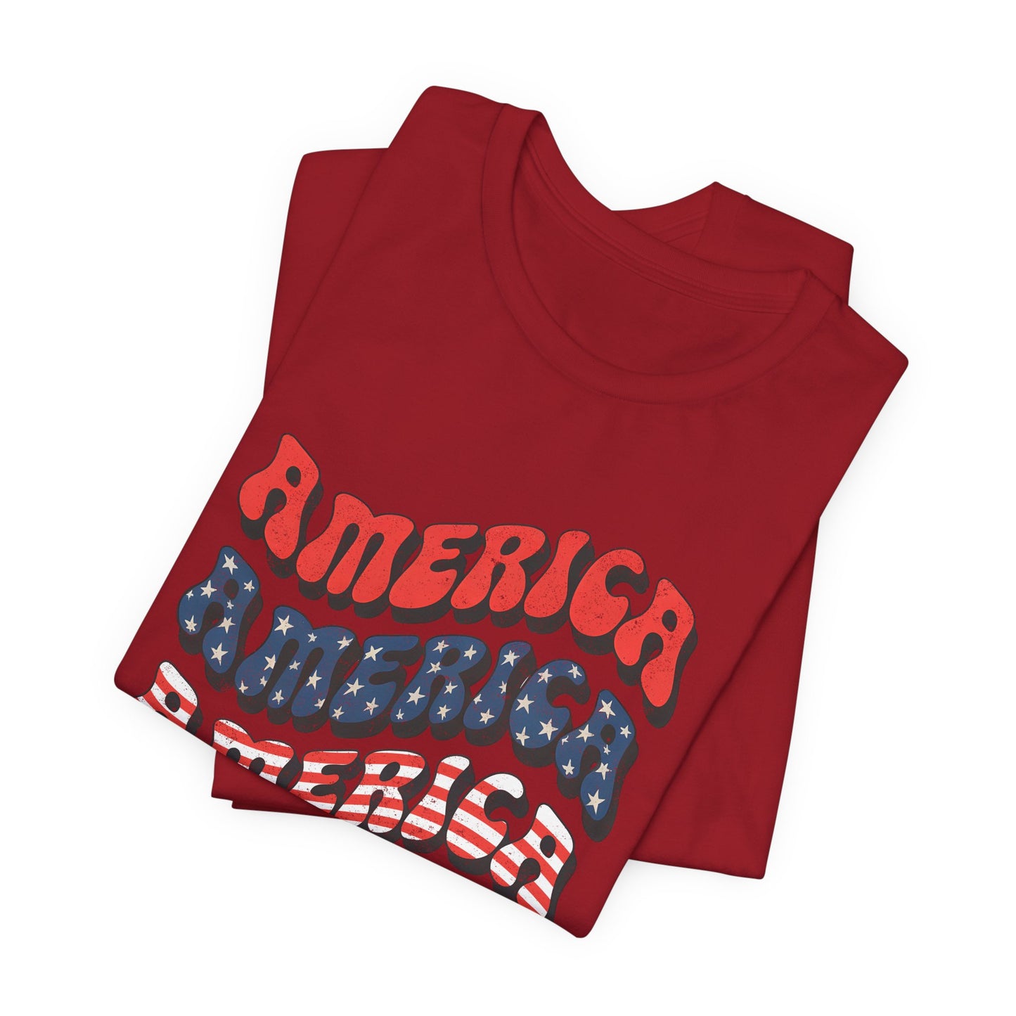 Patriotic "America" Retro Wave T-Shirt