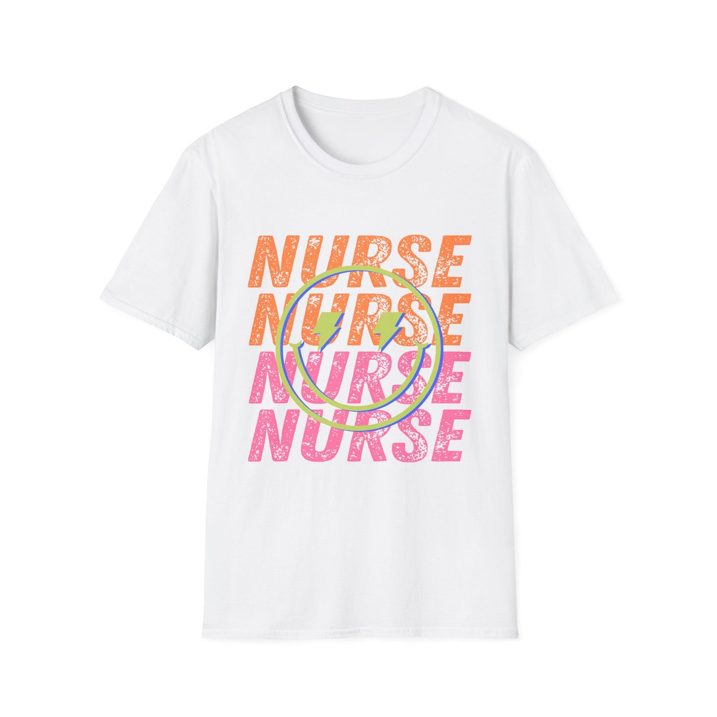 Nurse Repeat Circle Graphic T-Shirt — Colorful Floral Nurse Tee