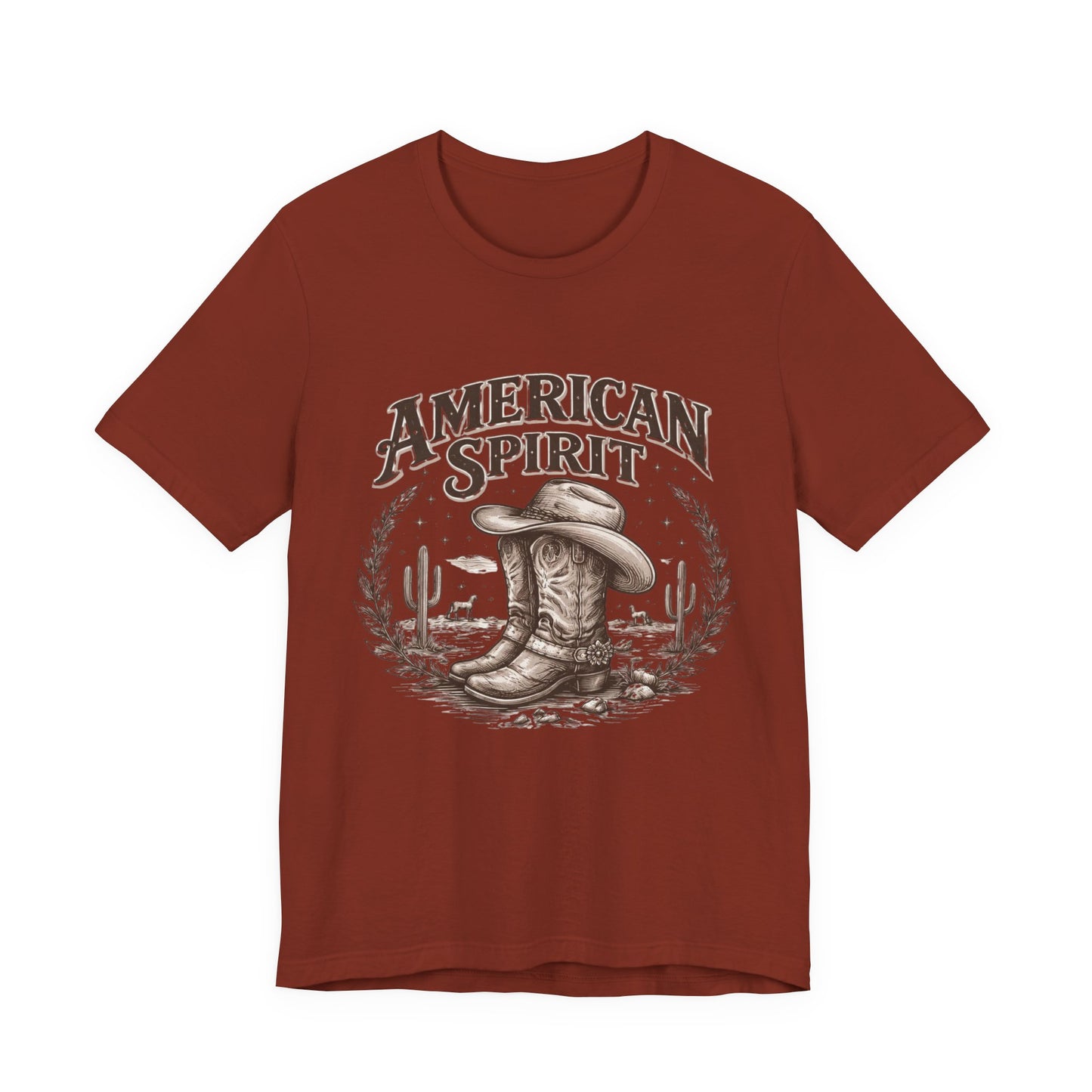 American Spirit Cowboy Tee — Western Boot & Cactus Vintage Graphic T-Shirt