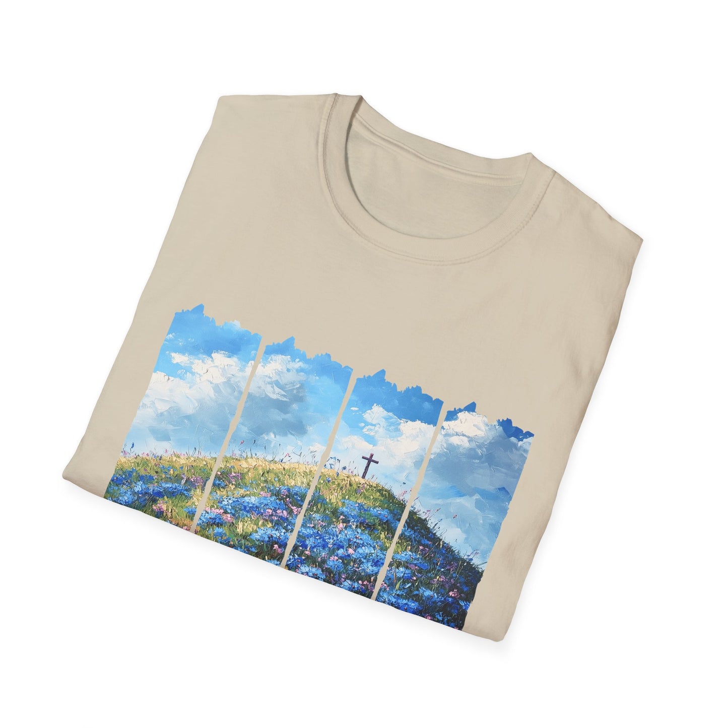 Resurrection Cross Landscape T‑Shirt — Christian Easter Faith Tee