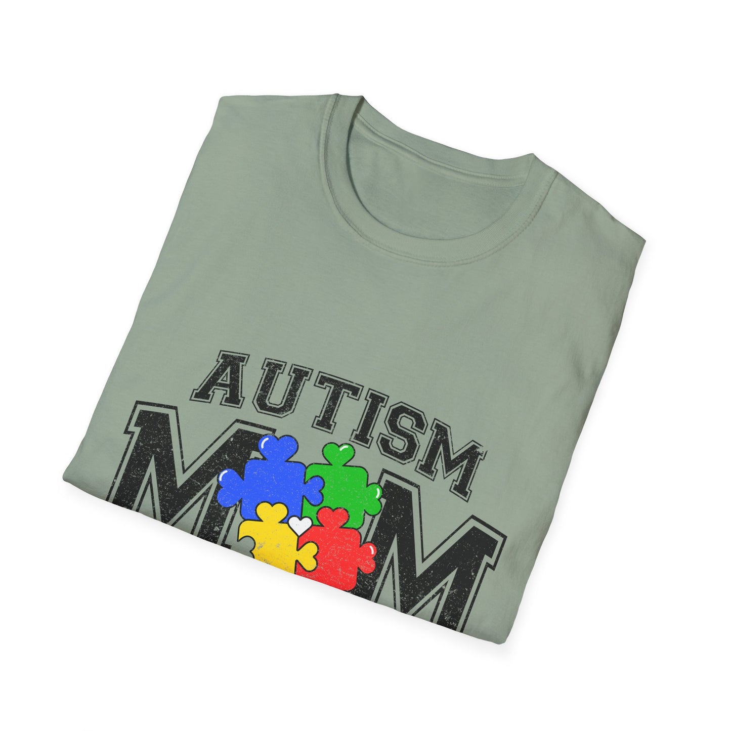 Autism Mom T-Shirt — "Like a Normal Mom Except Much Stronger" Puzzle Heart Tee