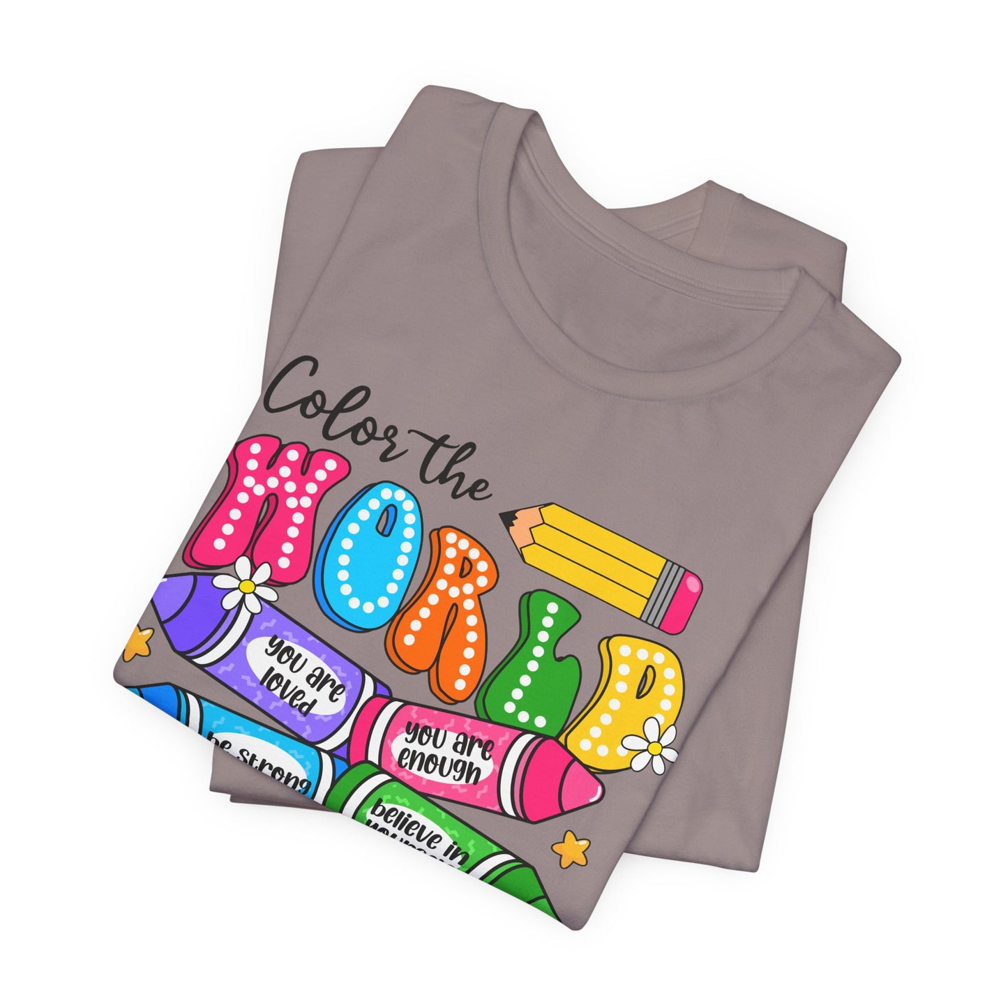 Color the World with Kindness T-Shirt — Kids & Teachers Positive Message Tee