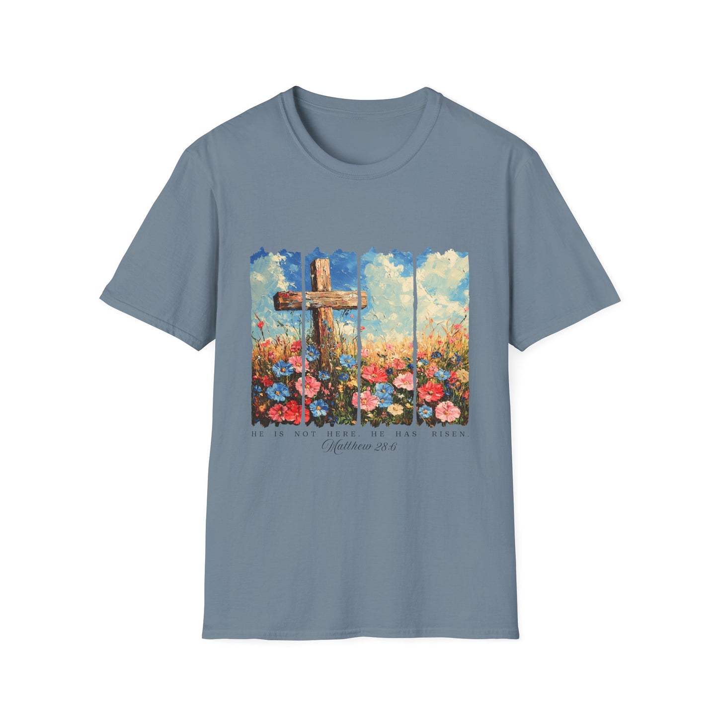 Cross and Flowers T-Shirt – Christian Faith Floral Graphic Tee (Acts 2:37)