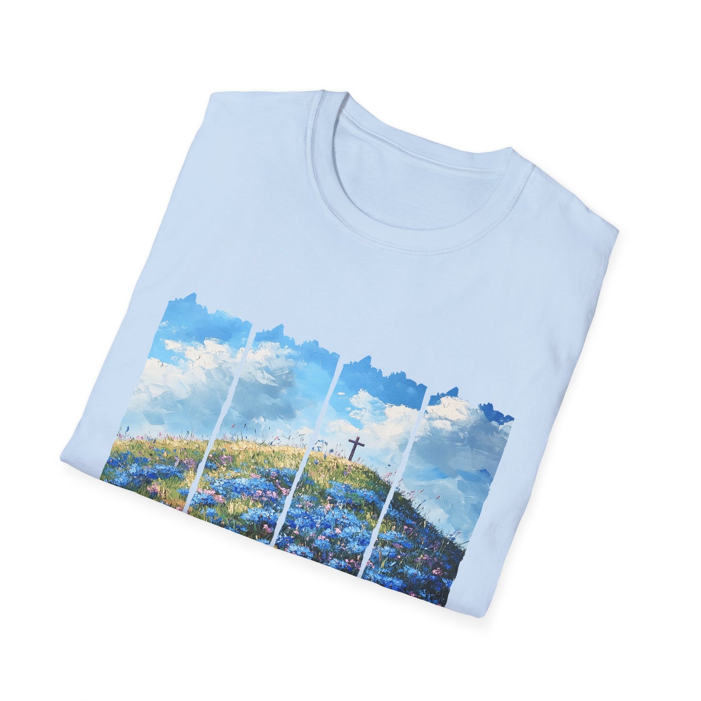 Resurrection Cross Landscape T‑Shirt — Christian Easter Faith Tee