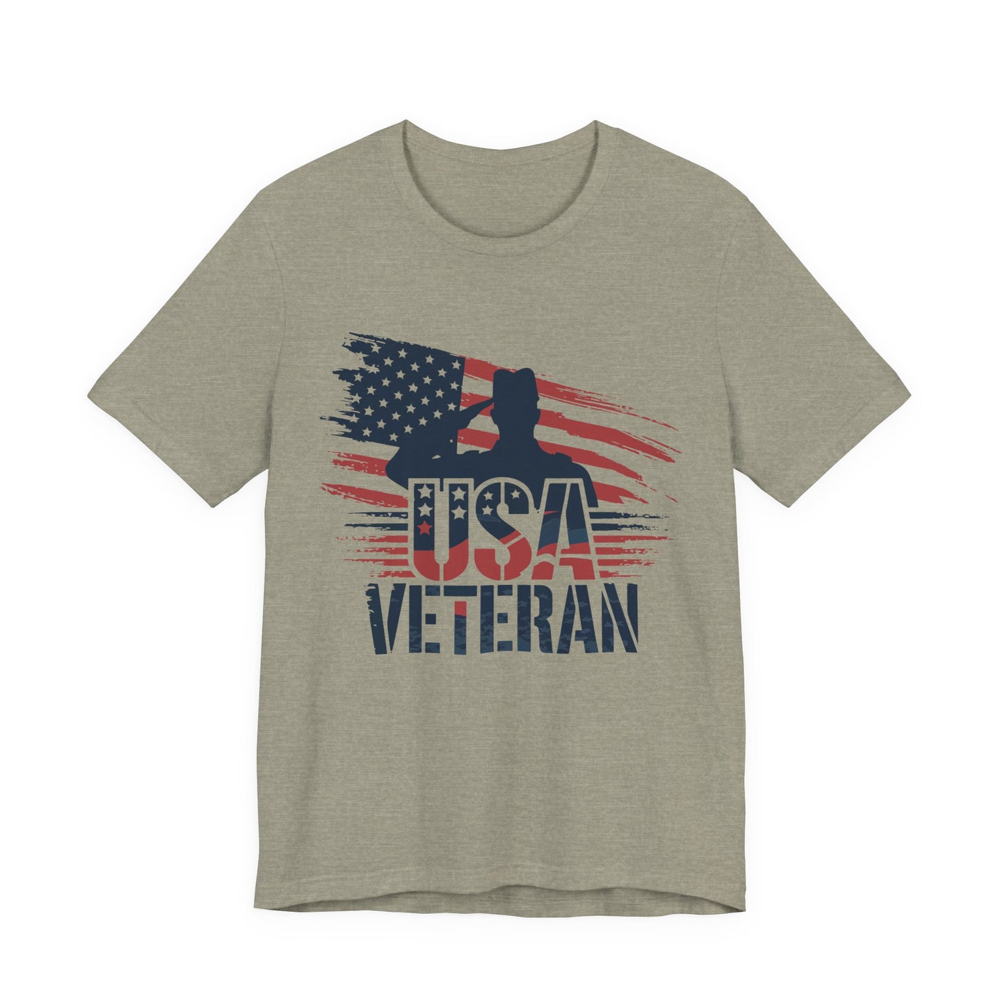 USA Veteran T-Shirt – American Flag Silhouette Patriotic Tee