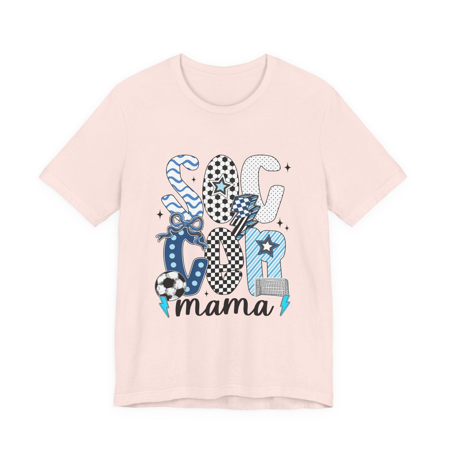 Soccer Mama Graphic Tee — 'Soccer Mama' Blue Patterned Design