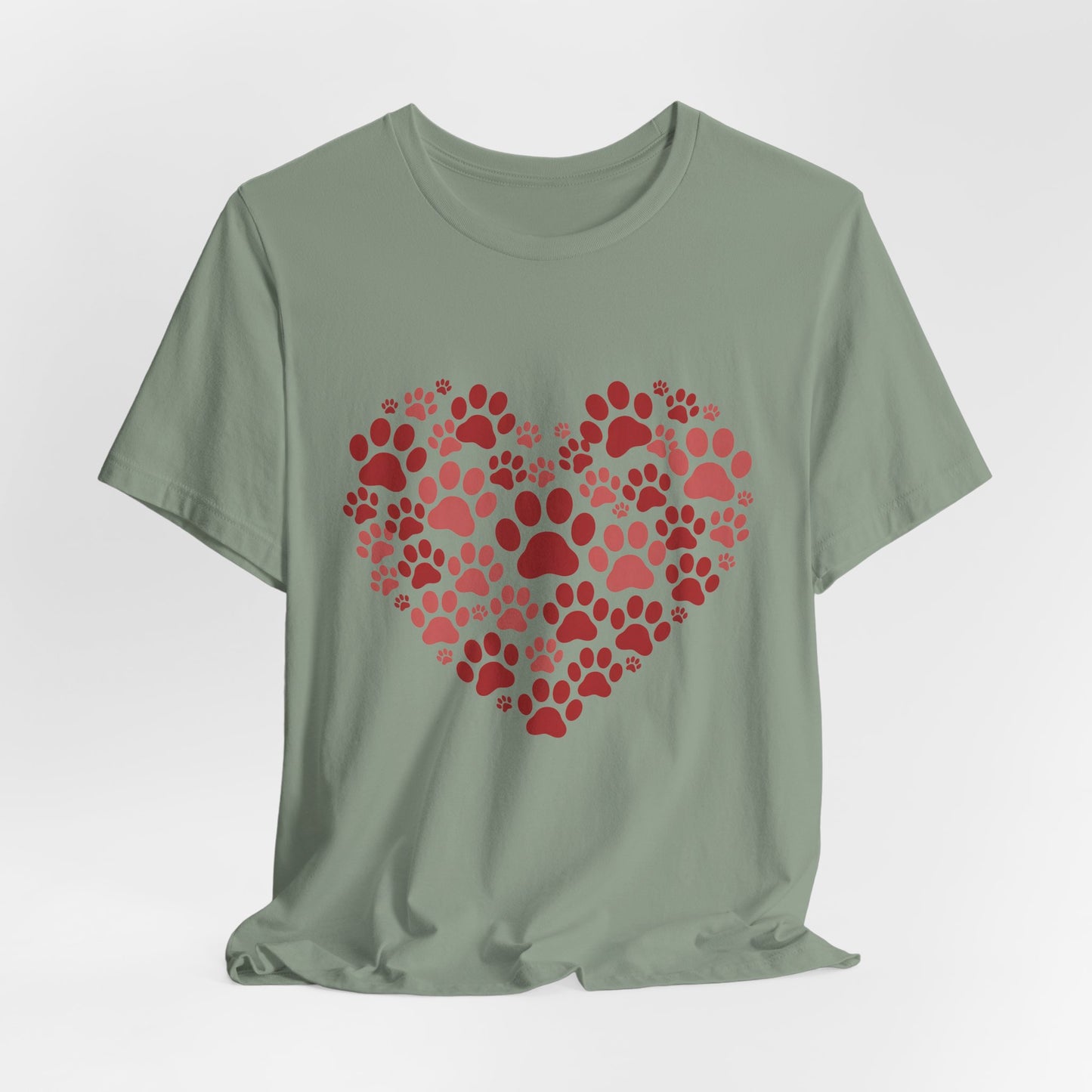 Heart Paw Print T-Shirt — Dog Lover Valentine Tee