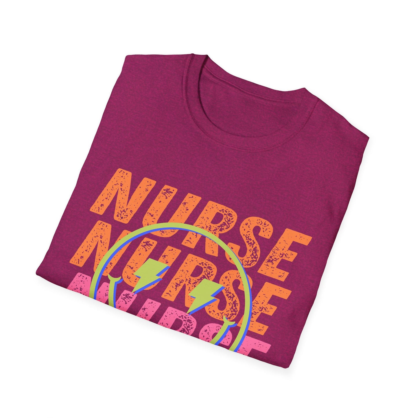 Nurse Repeat Circle Graphic T-Shirt — Colorful Floral Nurse Tee