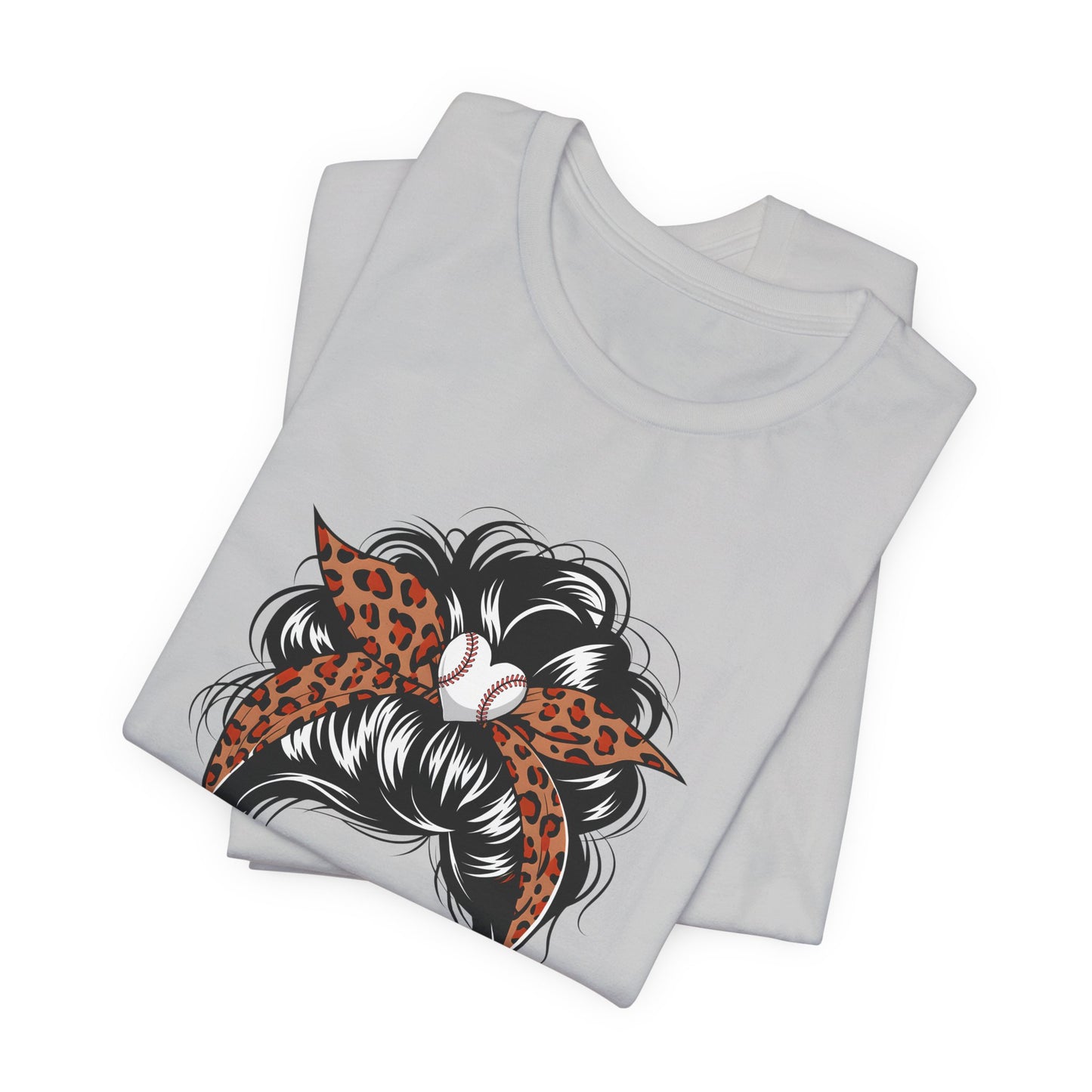 Baseball Mom Graphic Tee — Leopard Hairbow, Sunnies & "Baseball Mom" Text