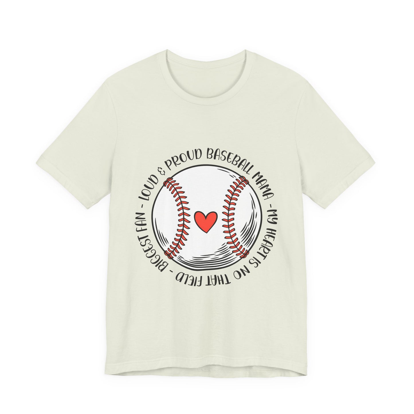 Baseball Mom Tee – Proud Baseball Mama Graphic Shirt (Heart & Stitch Design)