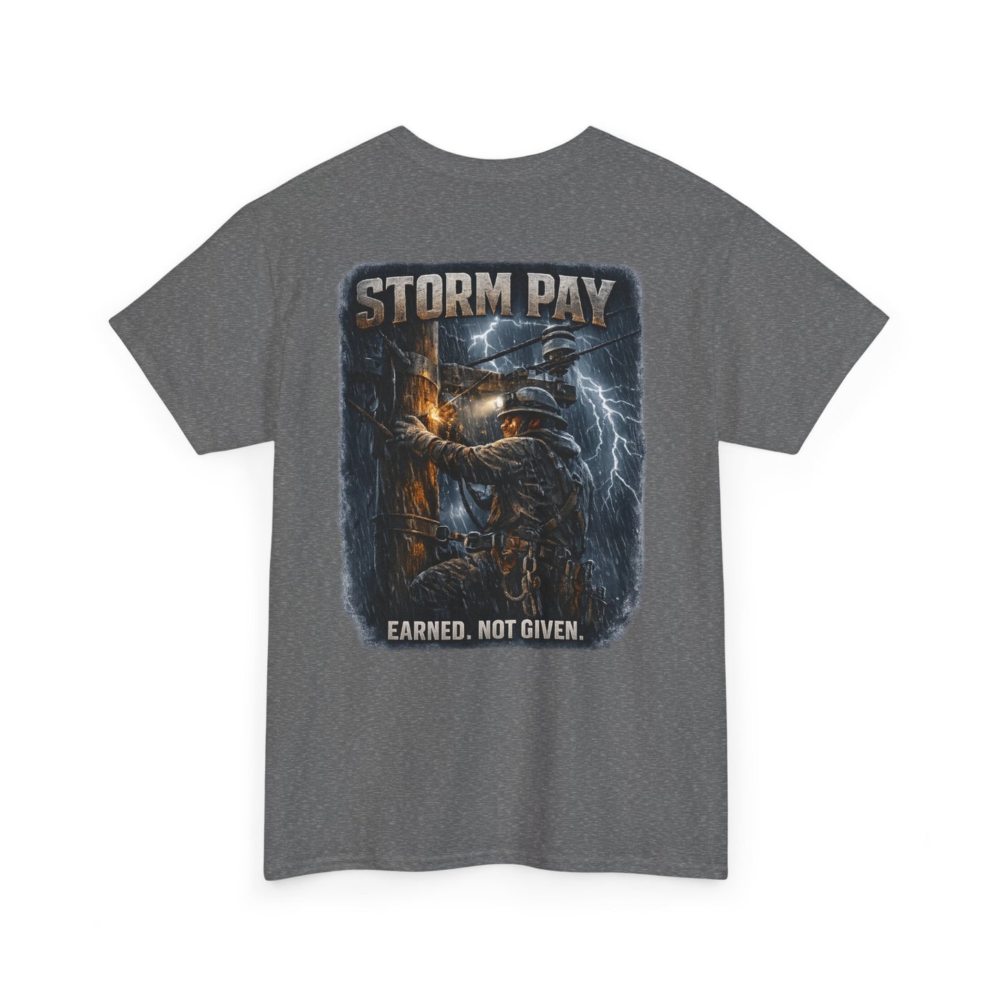 Lineman-Storm Pay Unisex Heavy Cotton Tee