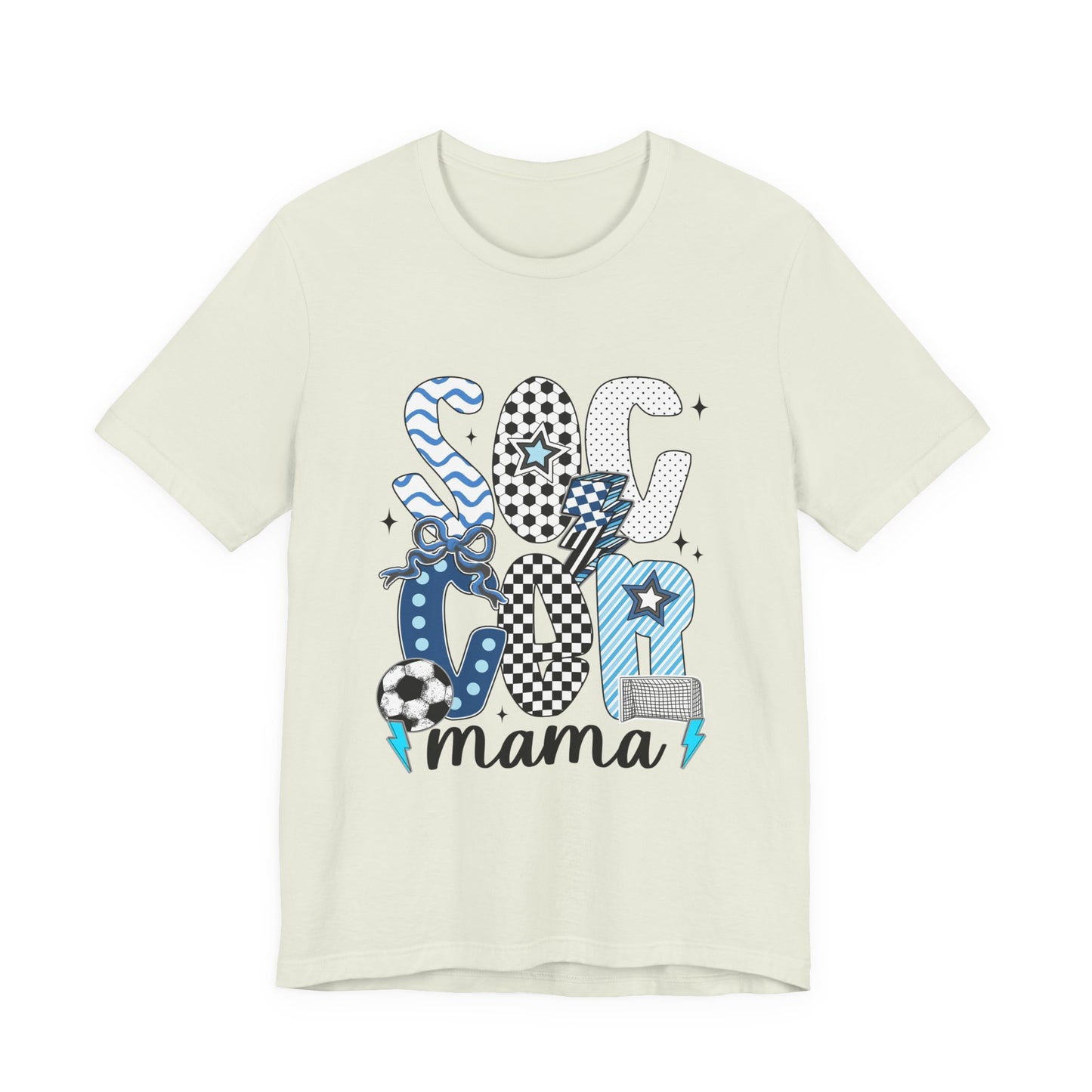 Soccer Mama Graphic Tee — 'Soccer Mama' Blue Patterned Design