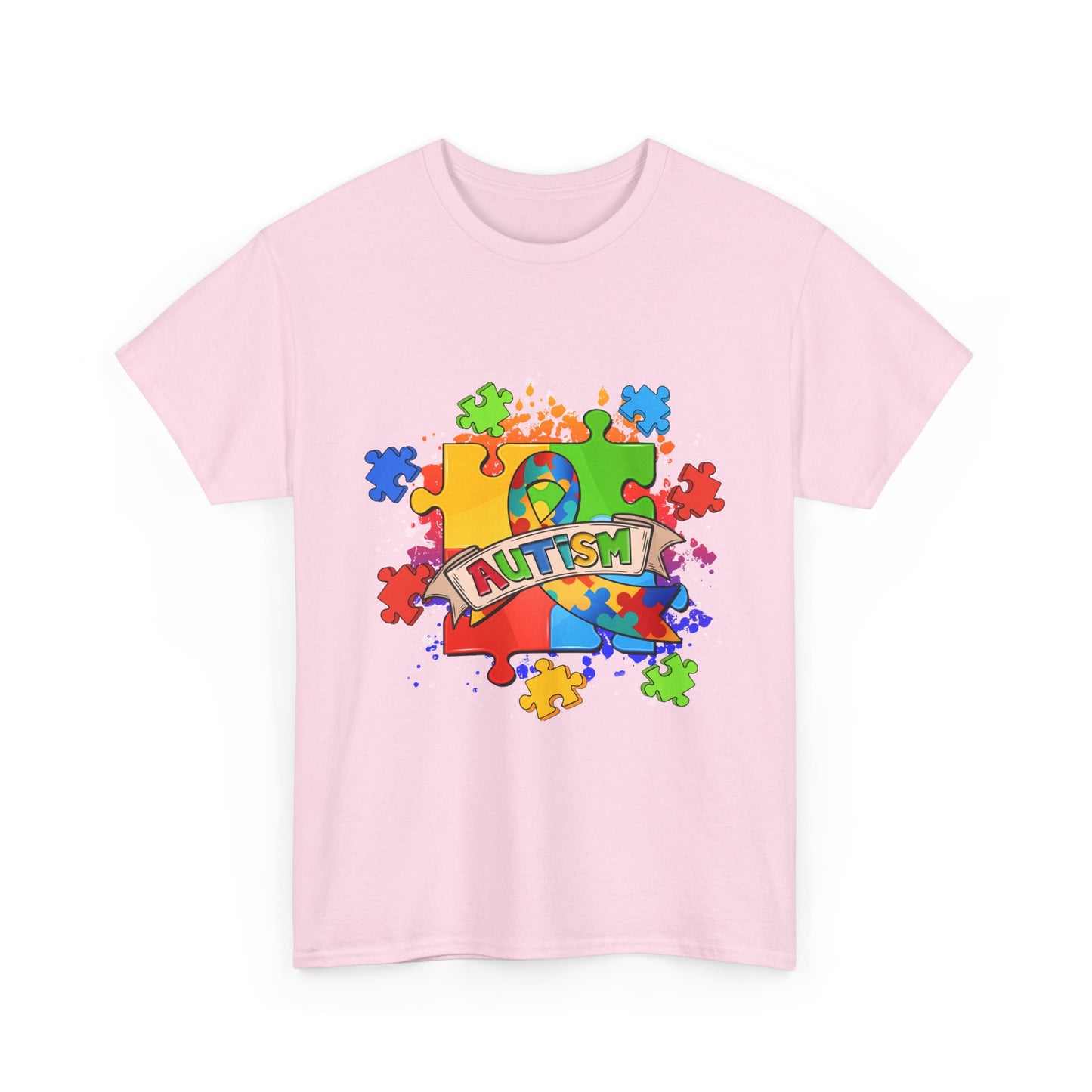 Autism Awareness Puzzle Tee – Colorful 'Autism' Ribbon Design