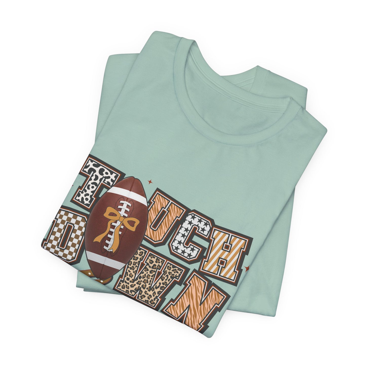Touchdown Season Football T-Shirt — Retro Brown Leopard Print Design
