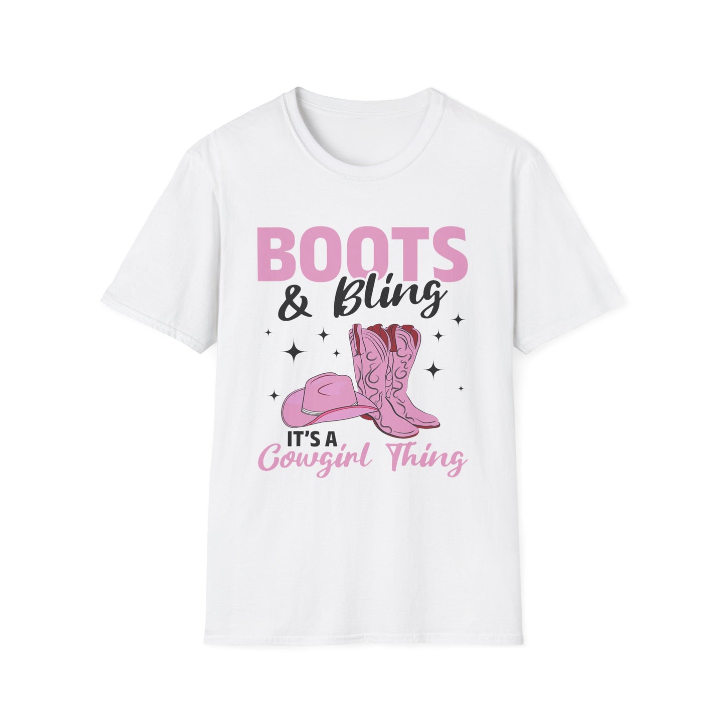 Boots & Bling Cowgirl T-Shirt — 'It's a Cowgirl Thing' Pink Cowboy Boots Tee