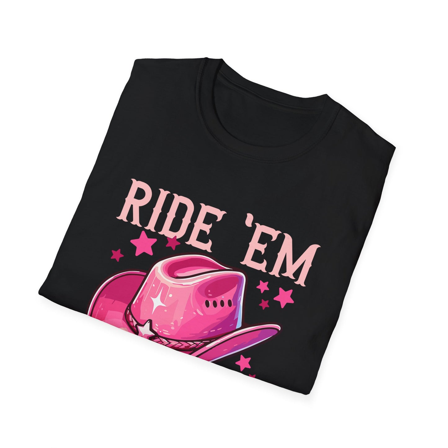 Ride 'Em Cowgirl T-Shirt — Pink Cowboy Hat Graphic Tee
