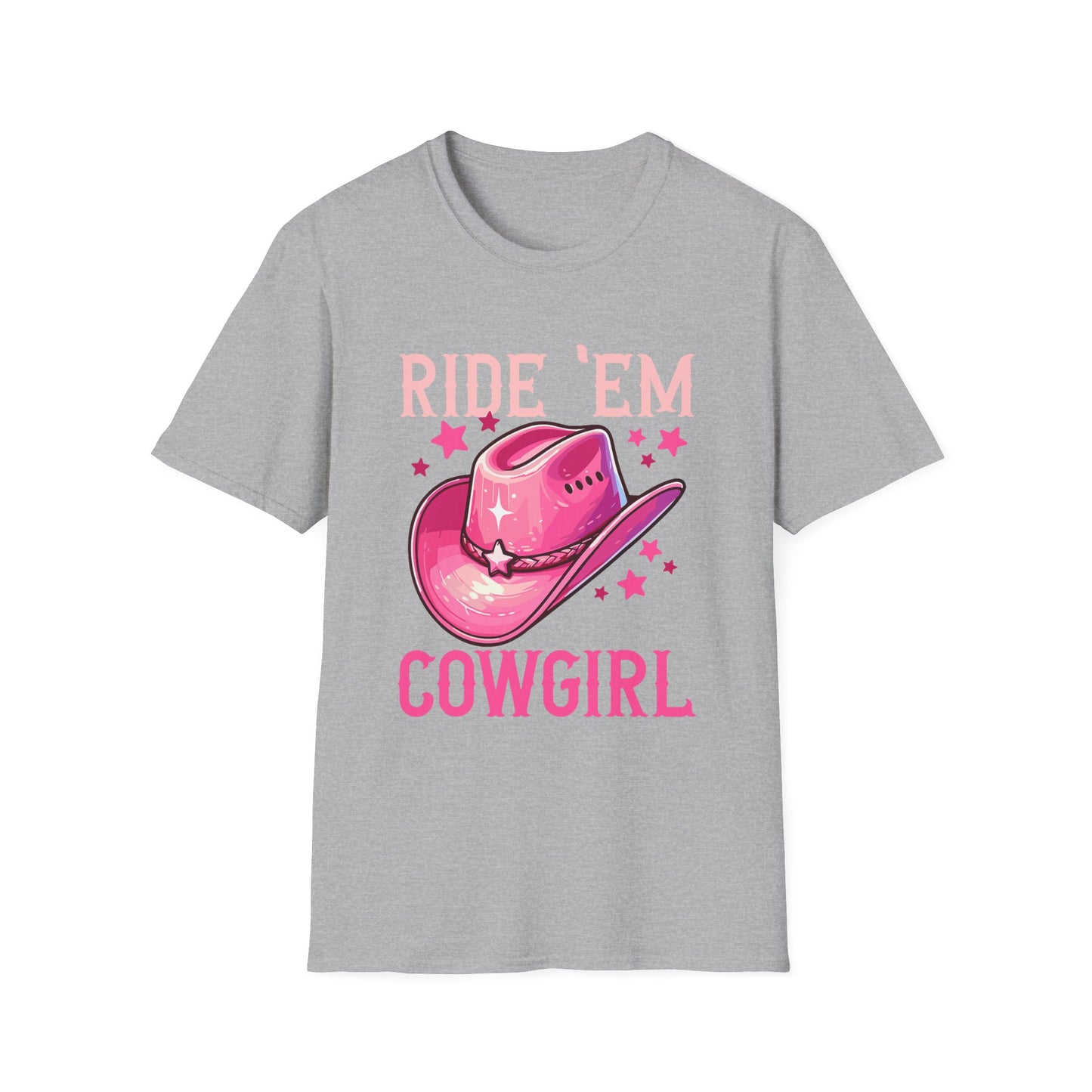 Ride 'Em Cowgirl T-Shirt — Pink Cowboy Hat Graphic Tee