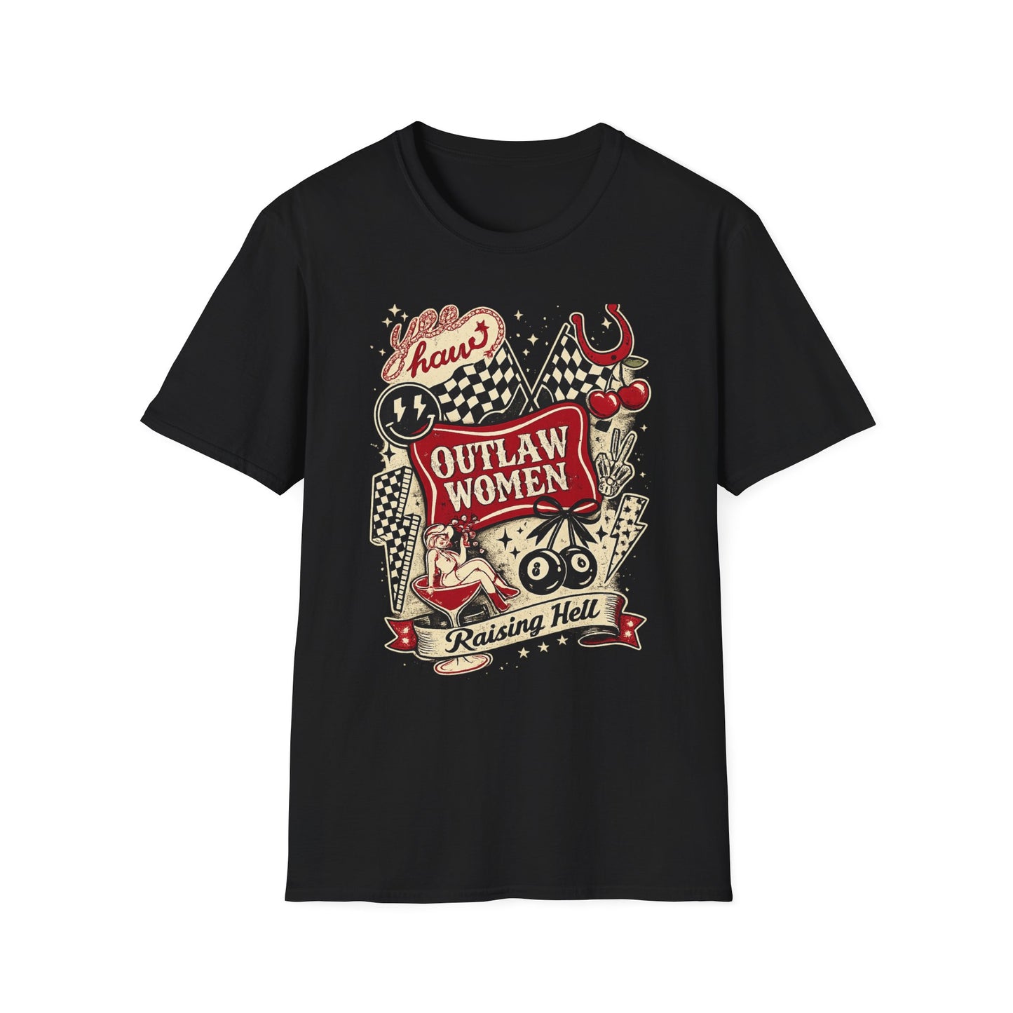 Outlaw Women T-Shirt — Raising Hell Vintage Rockabilly Design