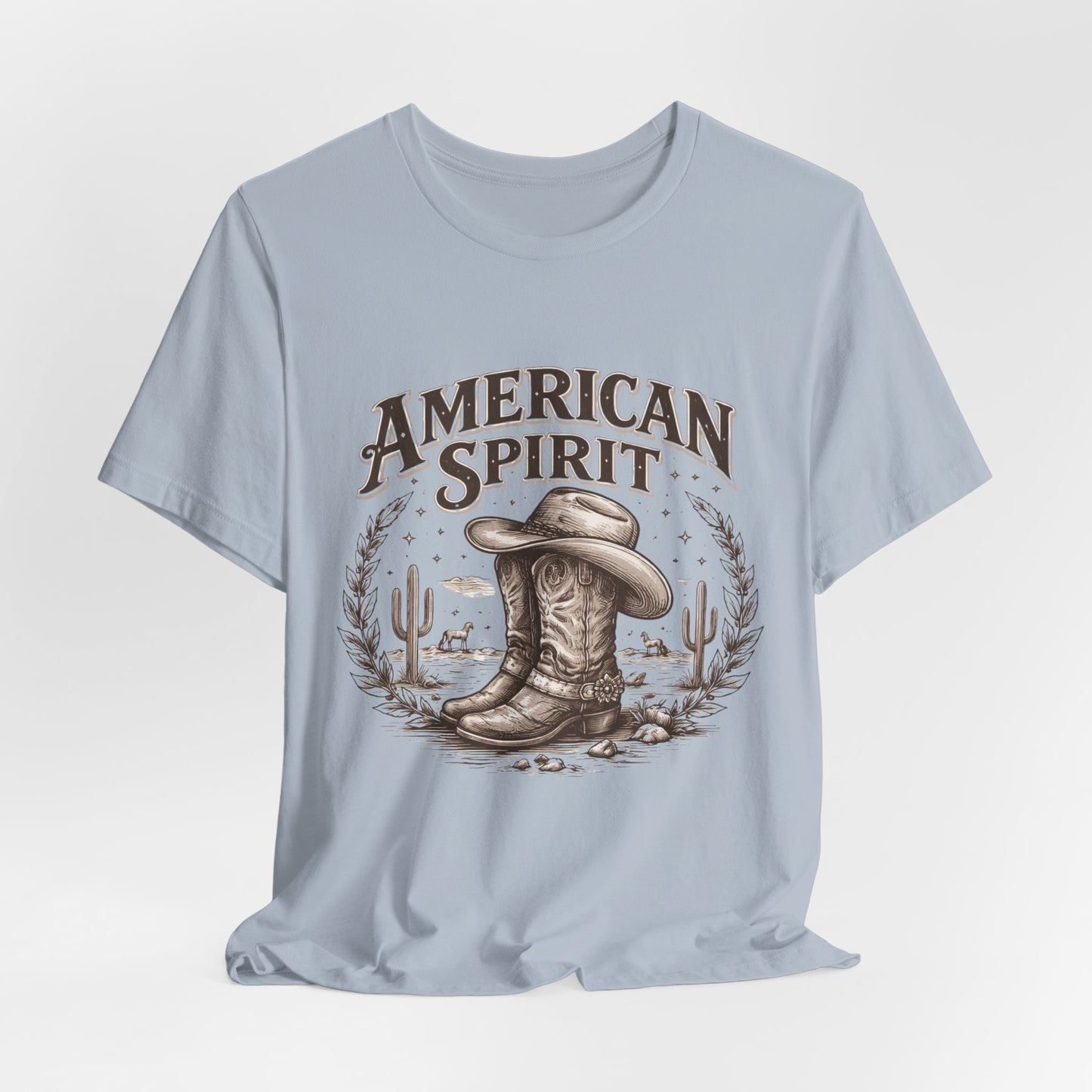 American Spirit Cowboy Tee — Western Boot & Cactus Vintage Graphic T-Shirt