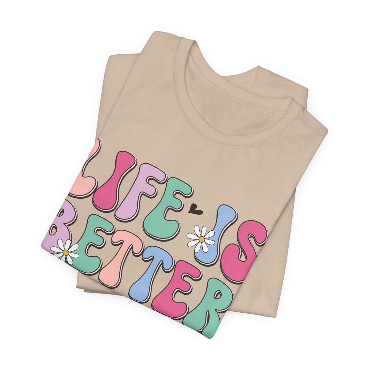 Life Is Better With My Boys Tee — Retro Pastel Floral Family T‑Shirt