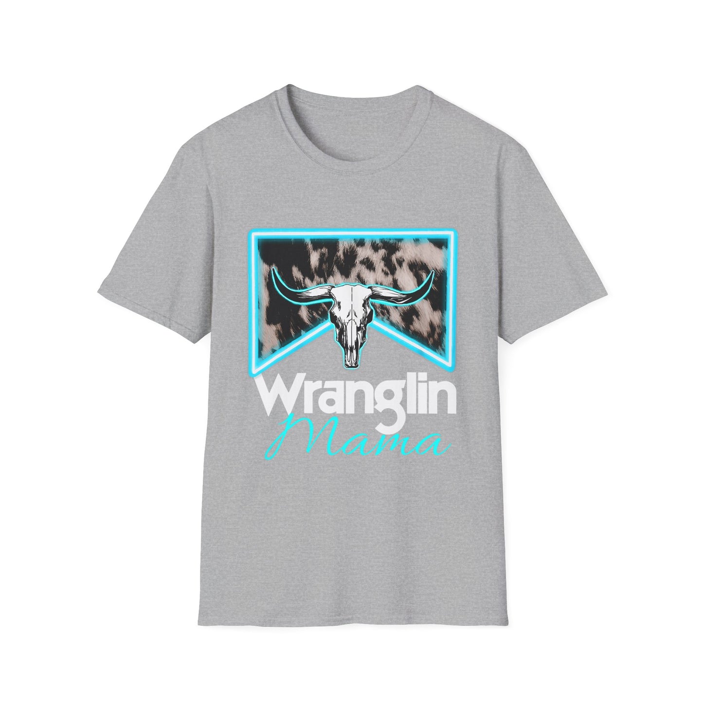 Wranglin Mama Tee — Western Cow Skull Graphic T-Shirt for Moms