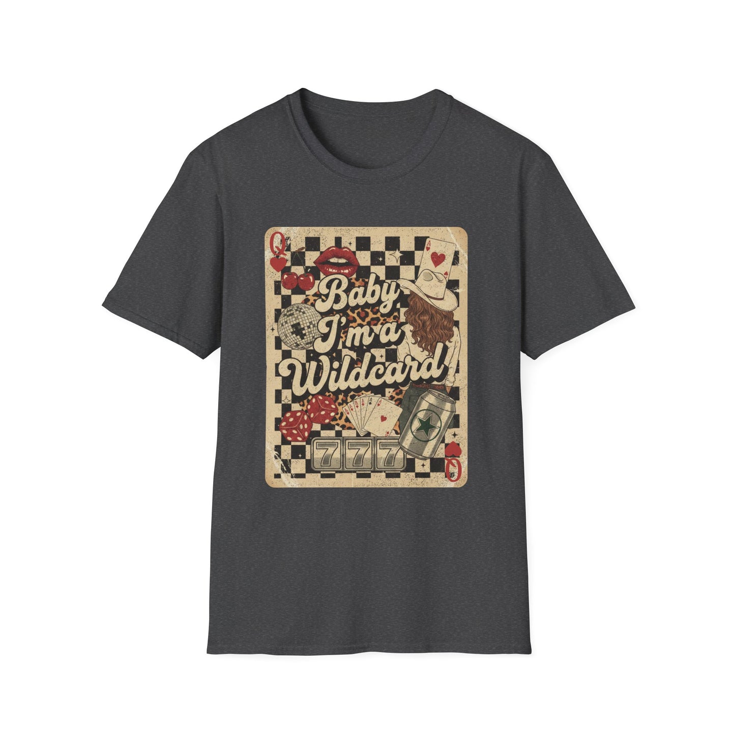 Wildcard Vintage Playing Card T-Shirt — “Baby I’m a Wildcard” Retro Casino Tee