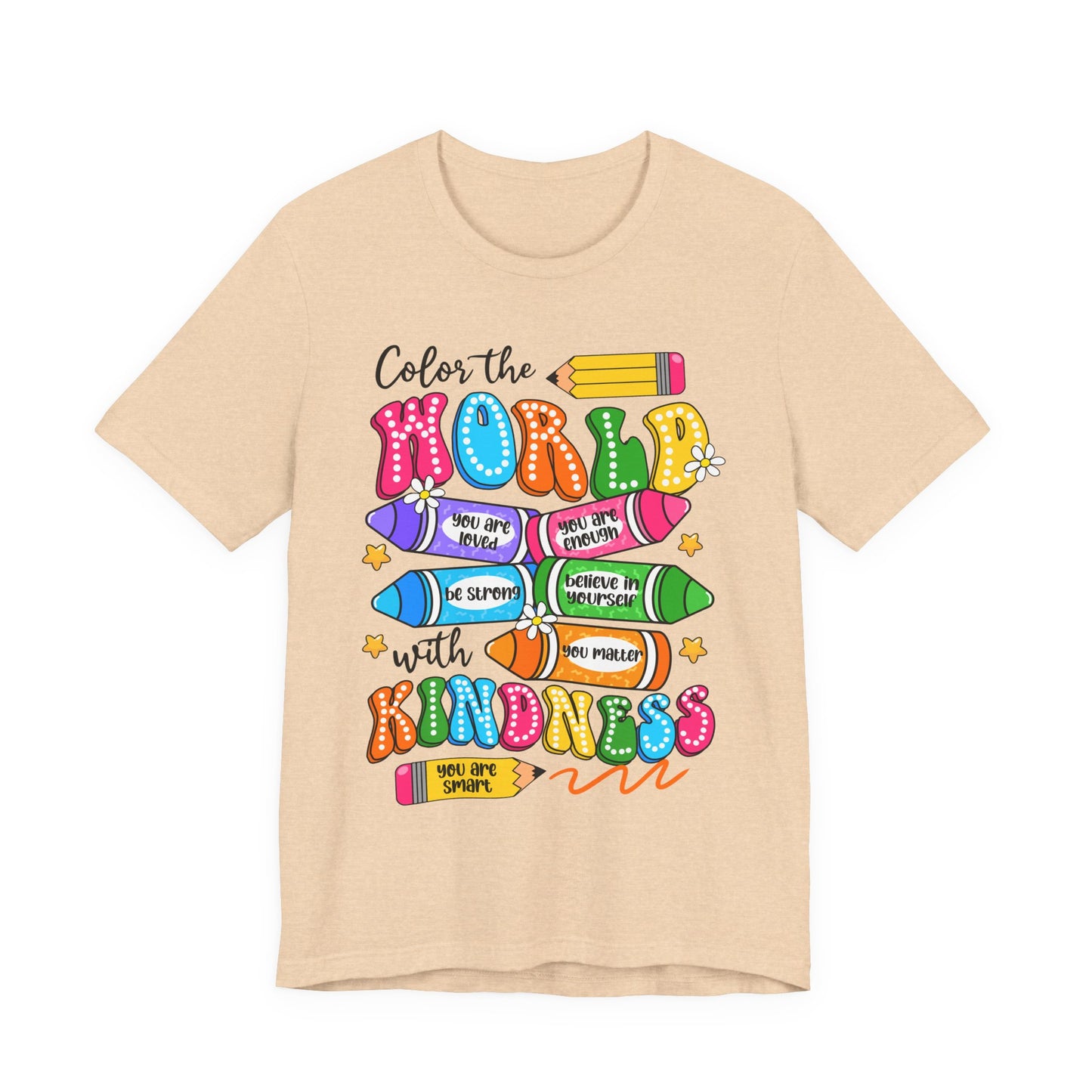 Color the World with Kindness T-Shirt — Kids & Teachers Positive Message Tee