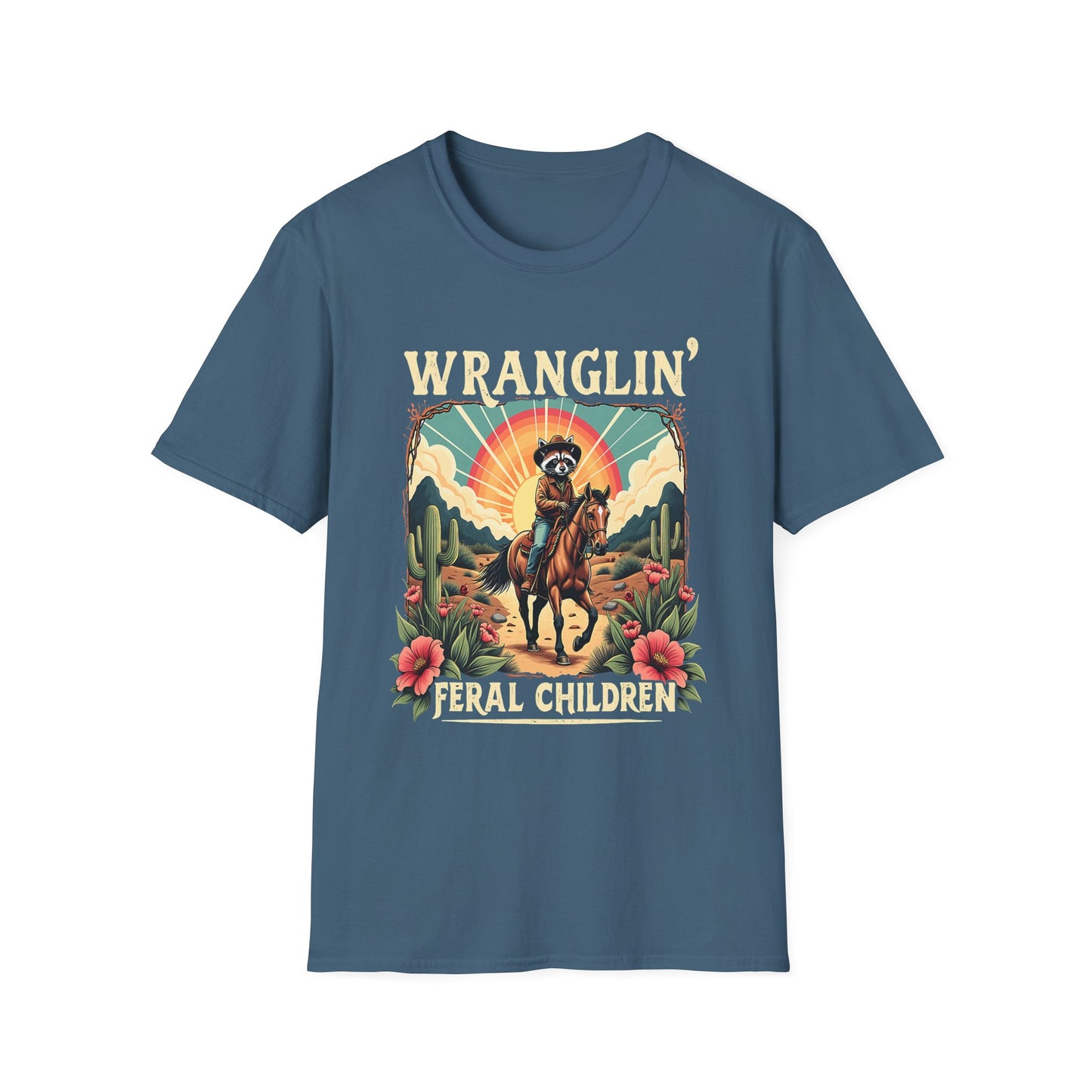 Wranglin' Real Cowboy T-Shirt — Retro Western Rodeo Graphic Tee