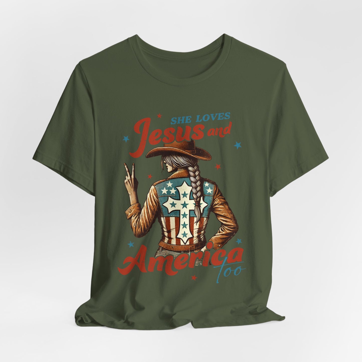 She Loves Jesus and America Tee