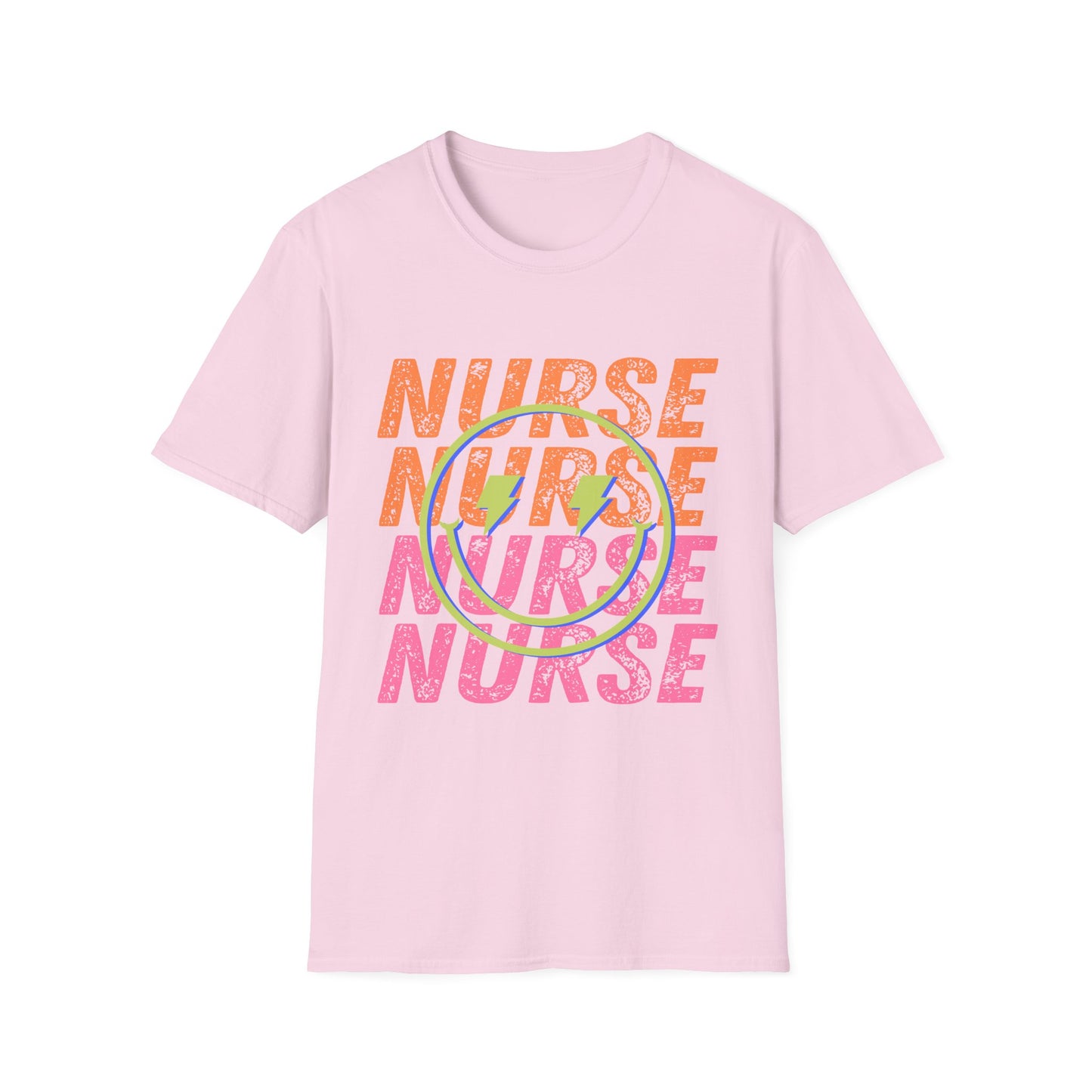 Nurse Repeat Circle Graphic T-Shirt — Colorful Floral Nurse Tee