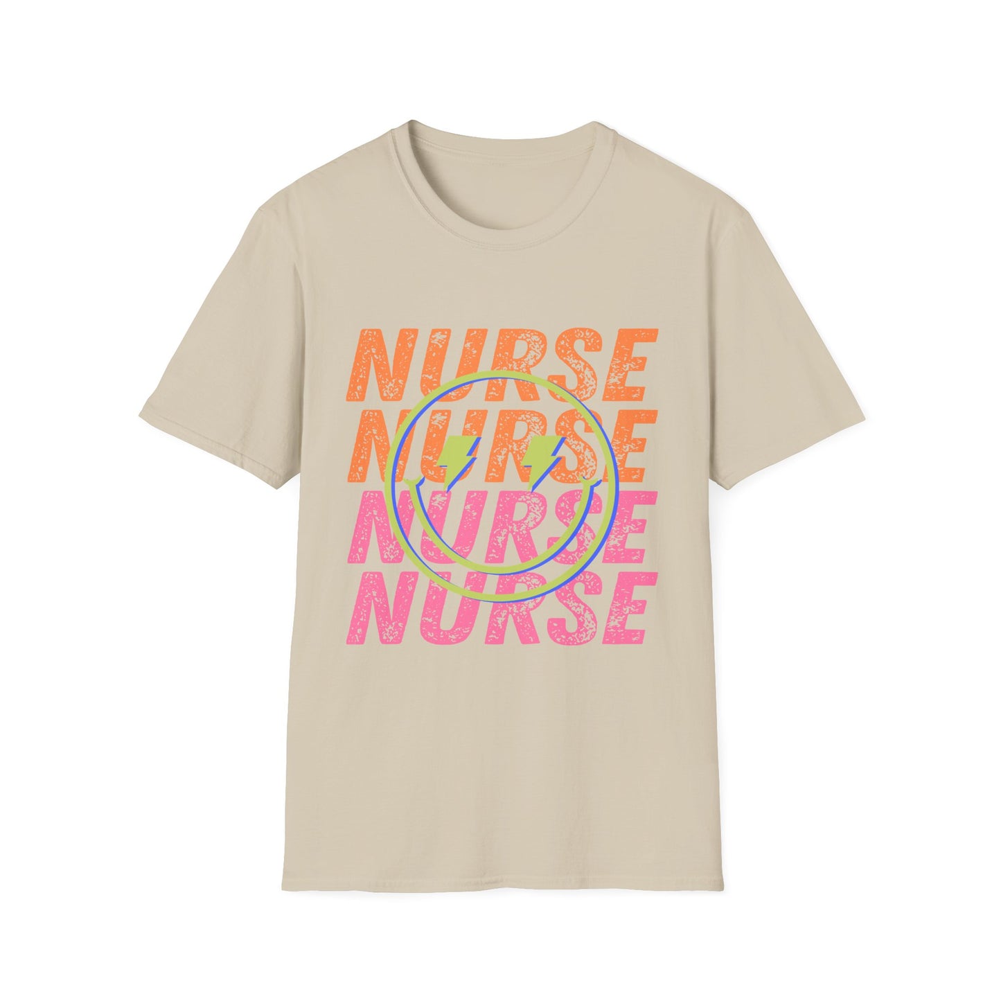 Nurse Repeat Circle Graphic T-Shirt — Colorful Floral Nurse Tee