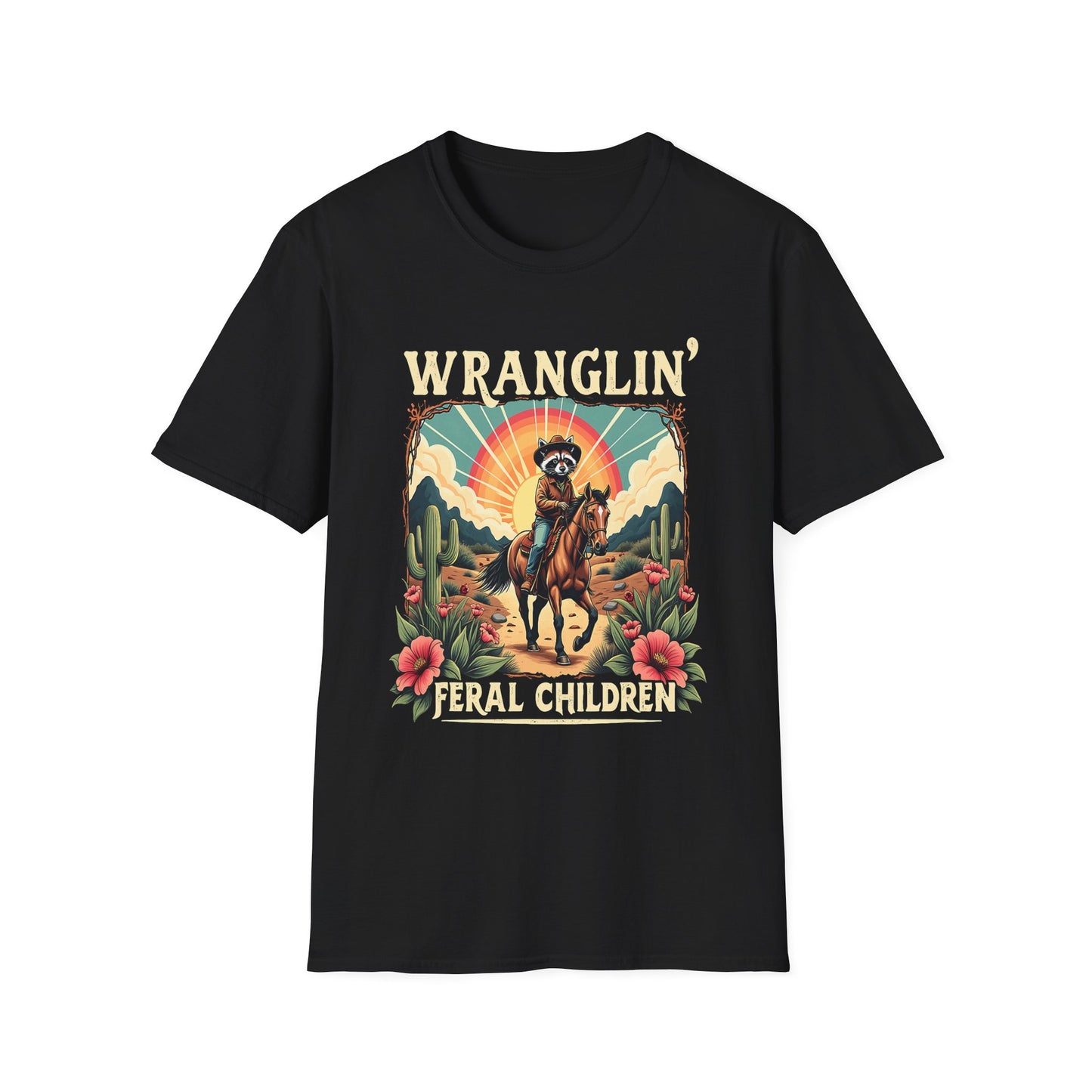 Wranglin' Real Cowboy T-Shirt — Retro Western Rodeo Graphic Tee