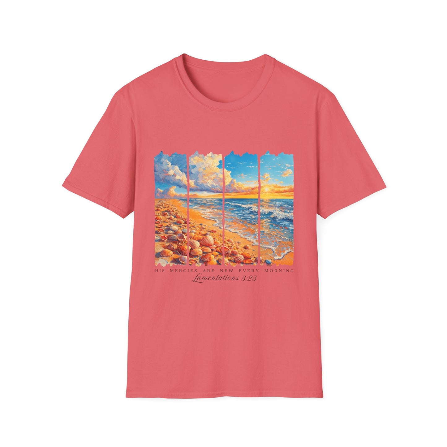 Beach Sunset Panel T-Shirt — Scenic Coastal Graphic Tee