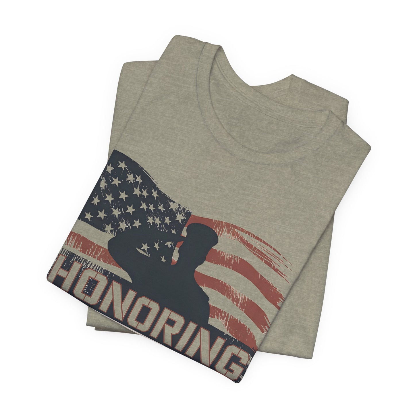 Honoring Our Heroes T-Shirt — American Flag Salute Veteran Memorial Tee