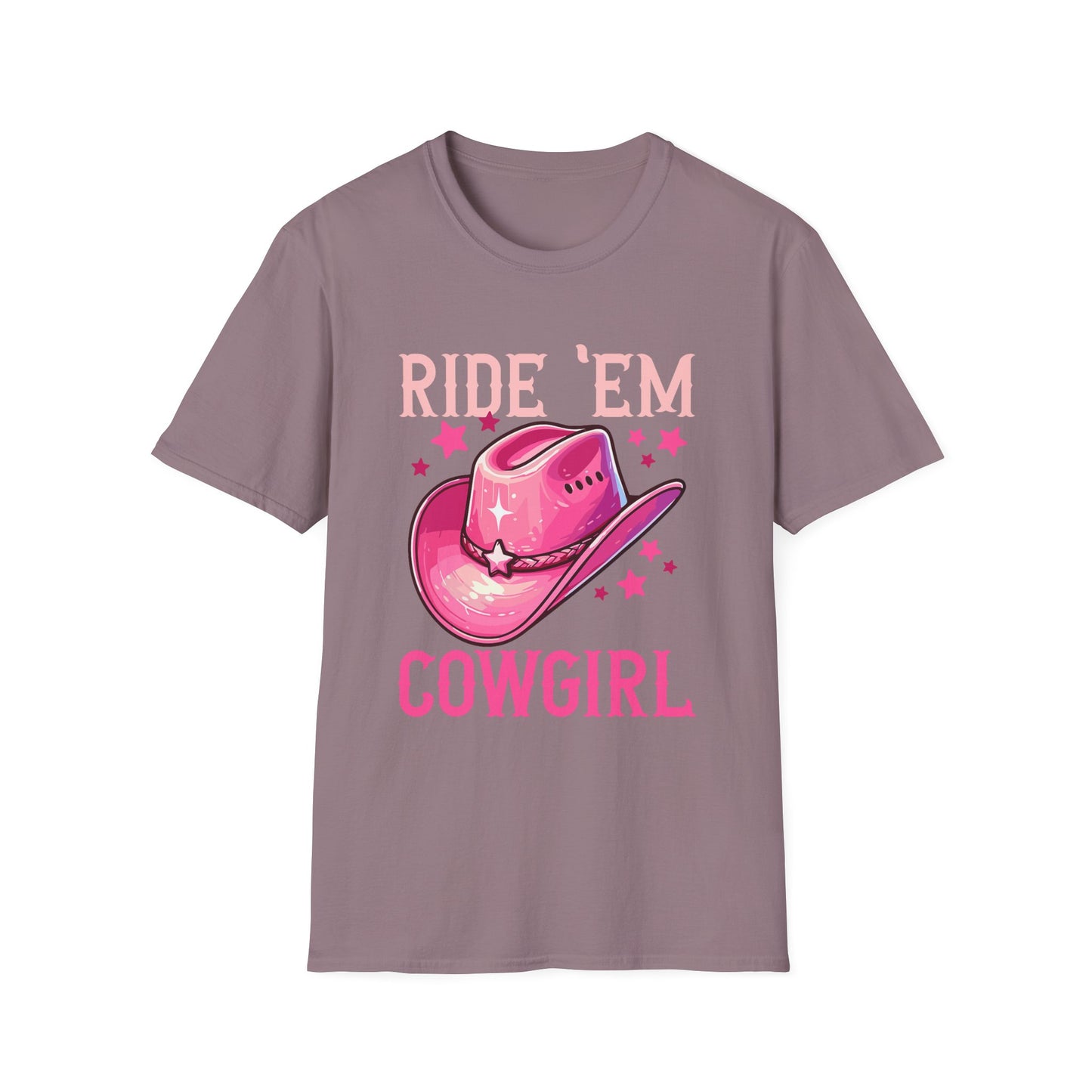Ride 'Em Cowgirl T-Shirt — Pink Cowboy Hat Graphic Tee